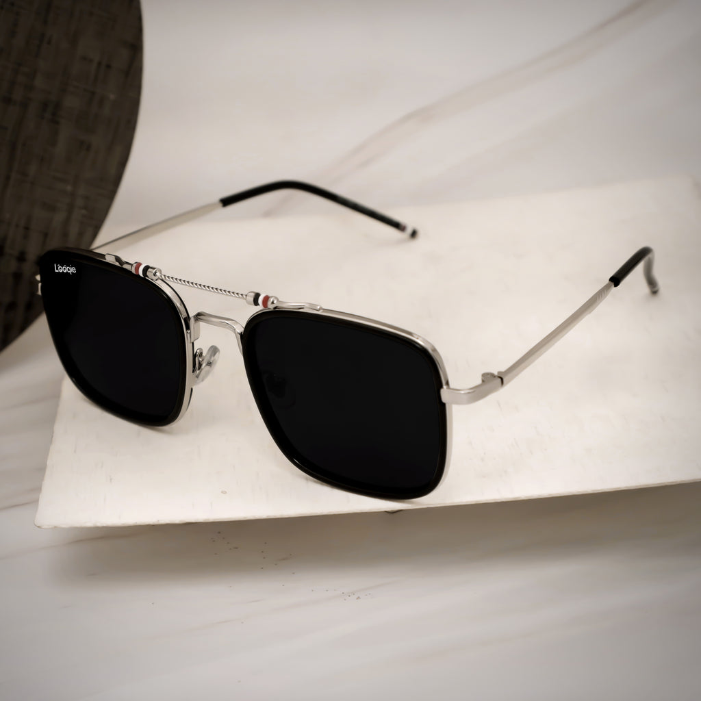 Looqie Below Edition Silver And Black Sunglasses