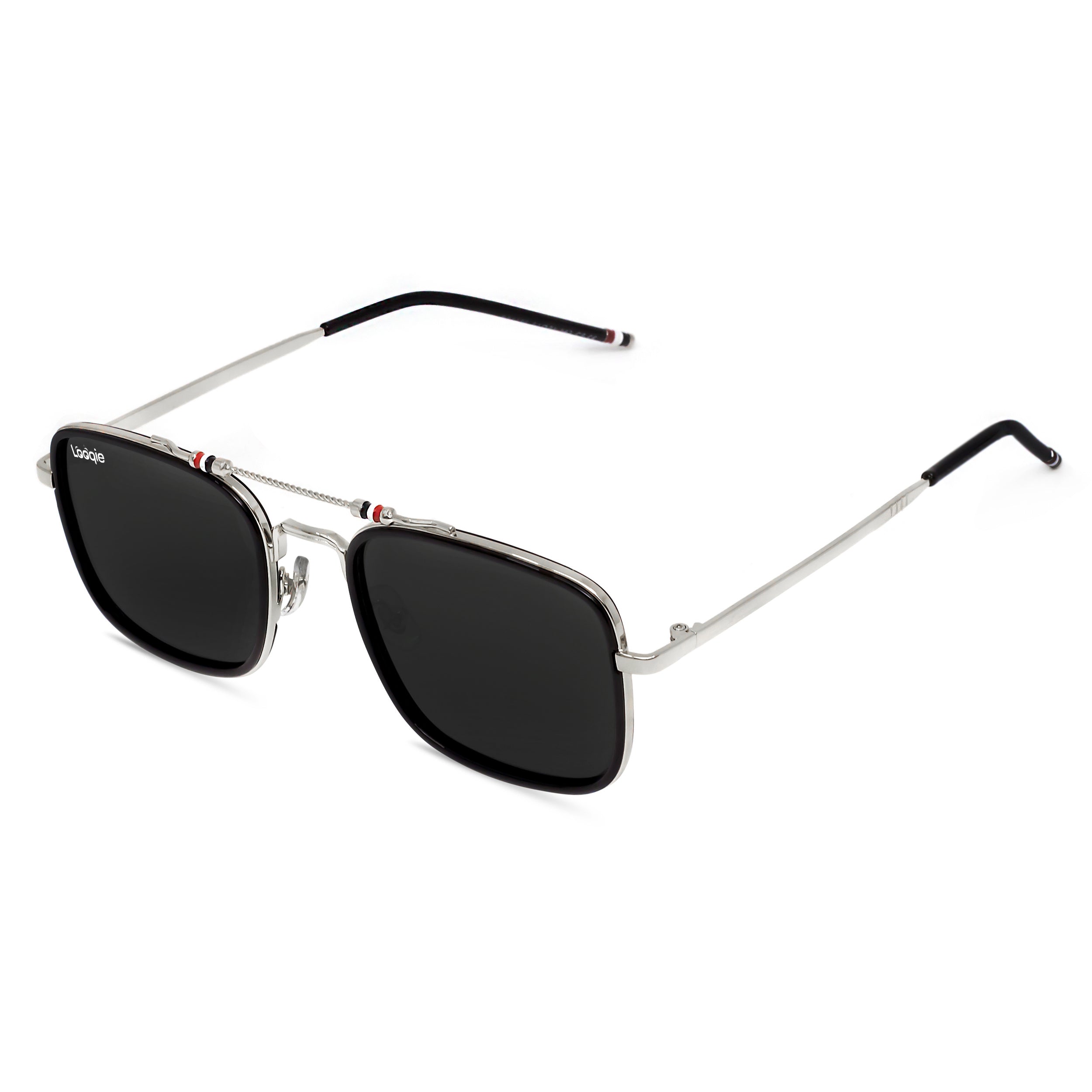 Looqie Below Edition Silver And Black Sunglasses