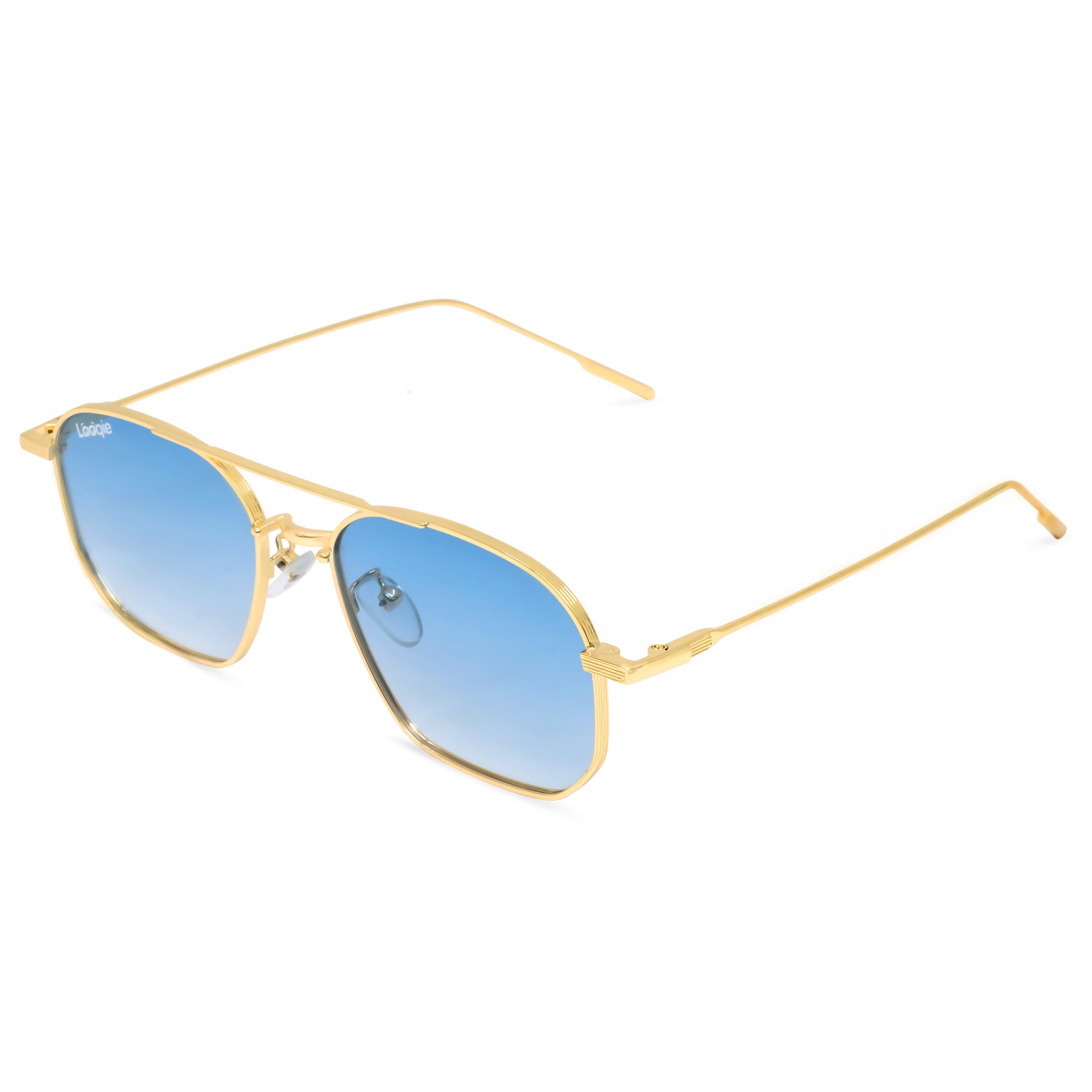 Looqie Oblivion Edition Gold And Blue Gradient Sunglasses