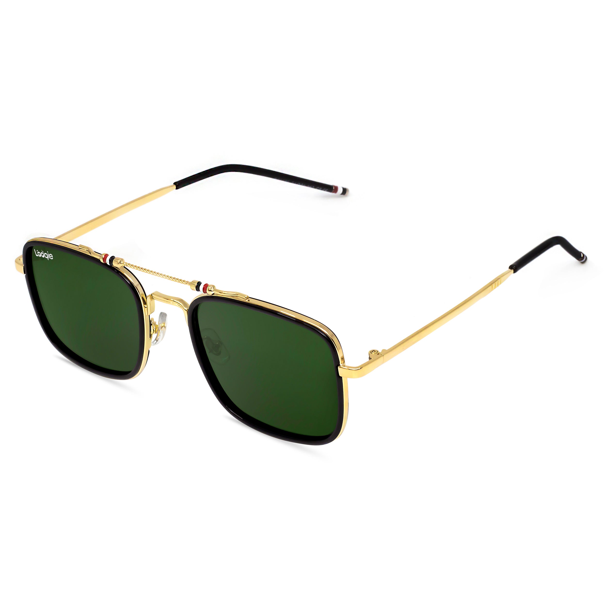 Looqie Below Edition Gold And Green Sunglasses