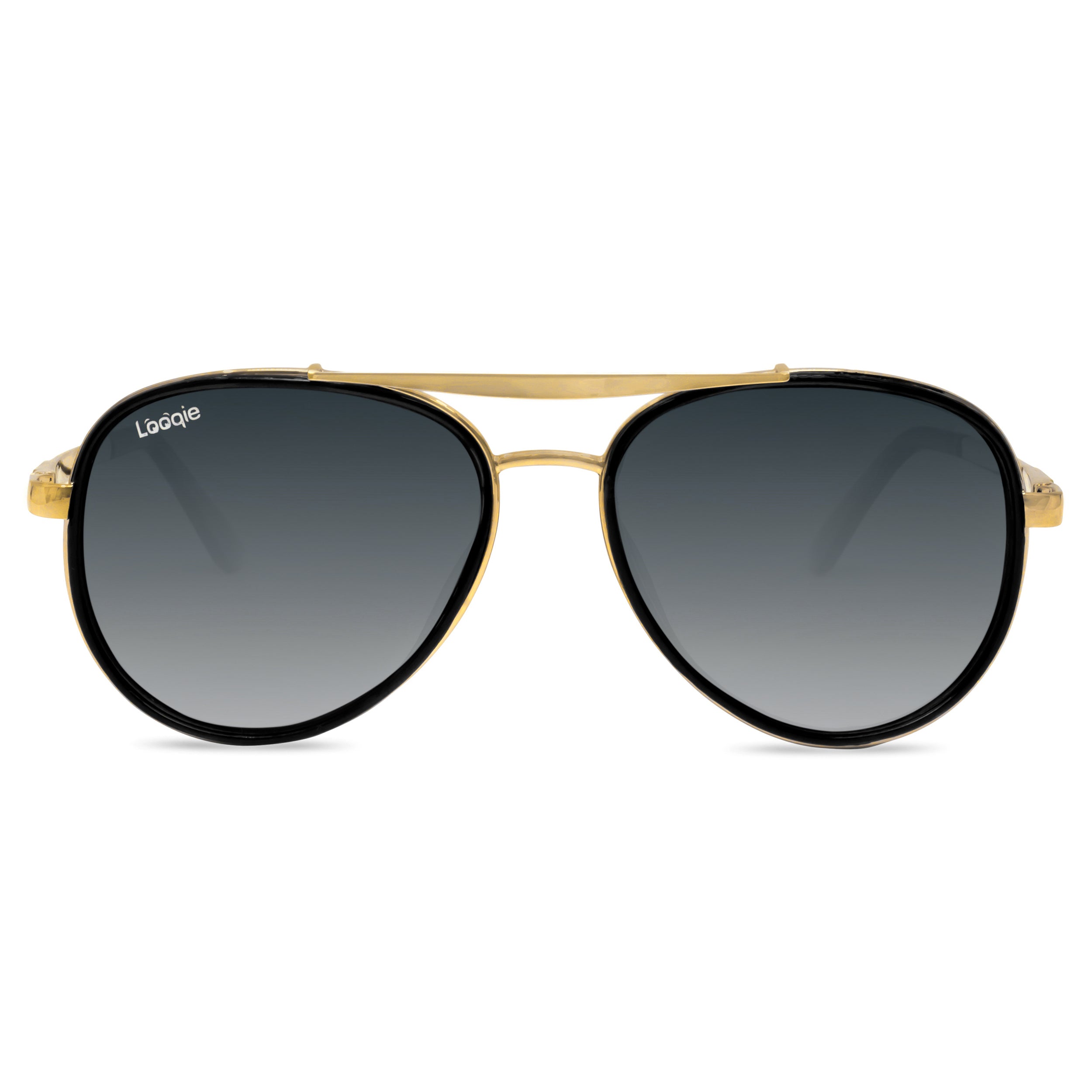 Looqie Vuis Edition Gold And Grey Gradient Sunglasses