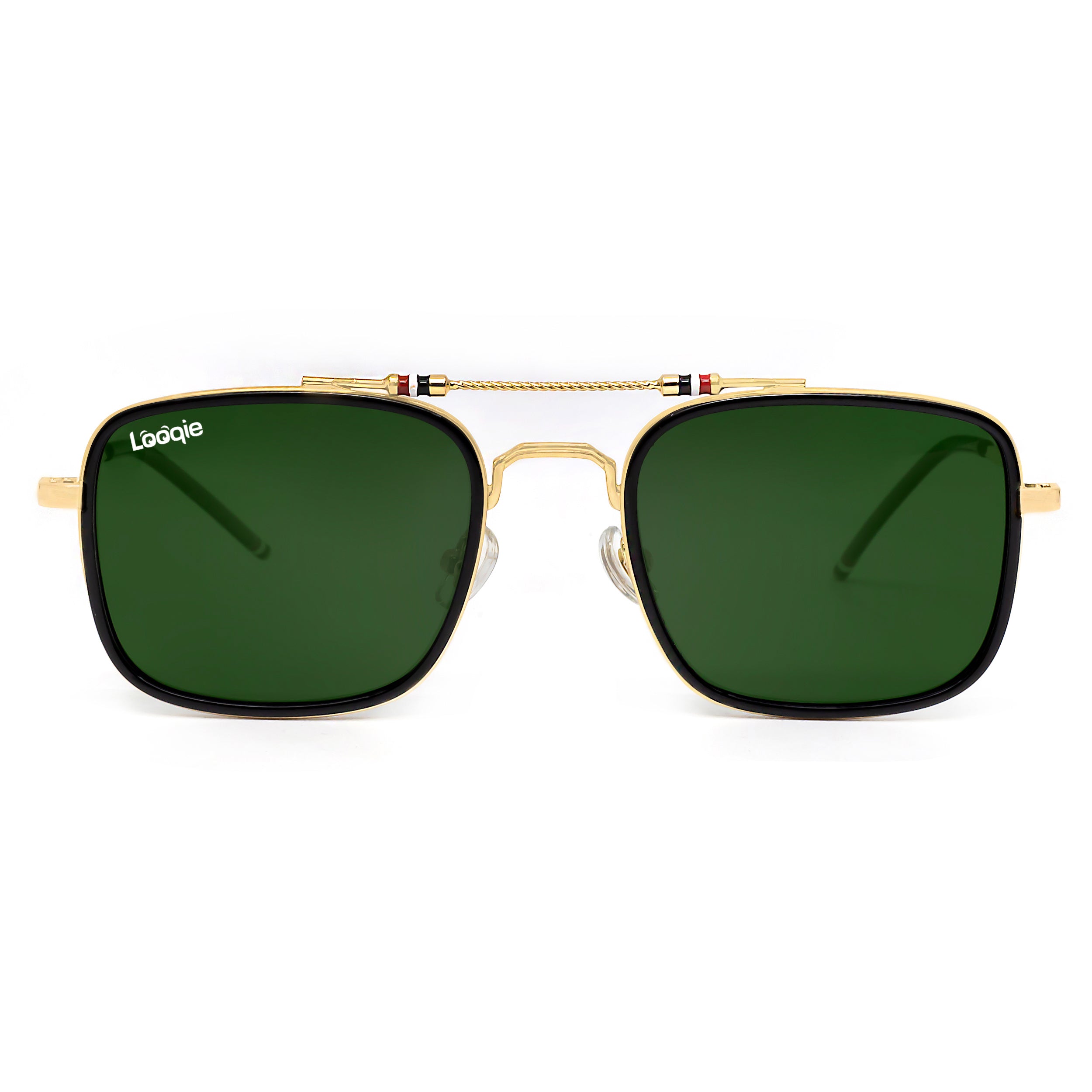 Looqie Below Edition Gold And Green Sunglasses