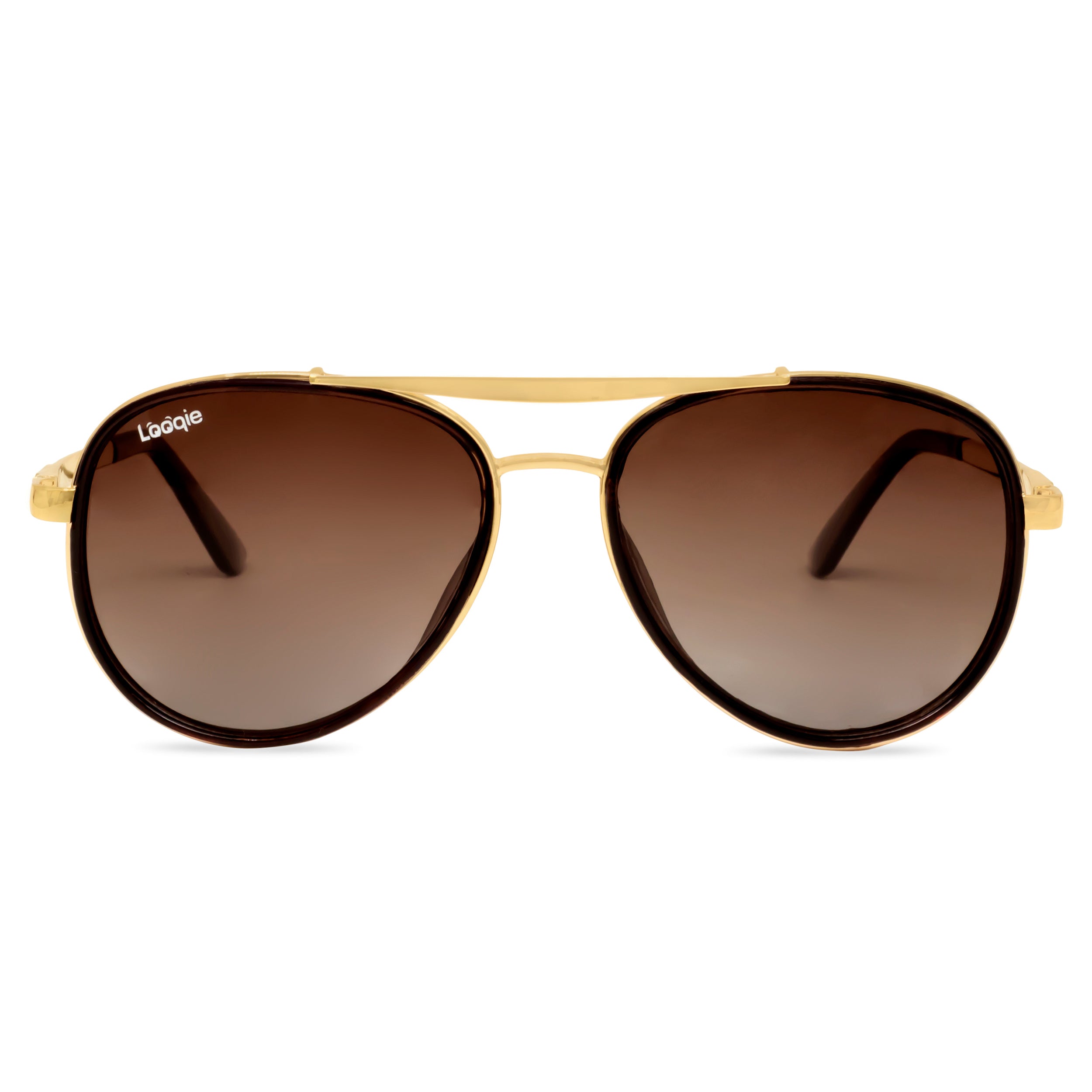 Looqie Vuis Edition Gold And Brown Gradient Sunglasses