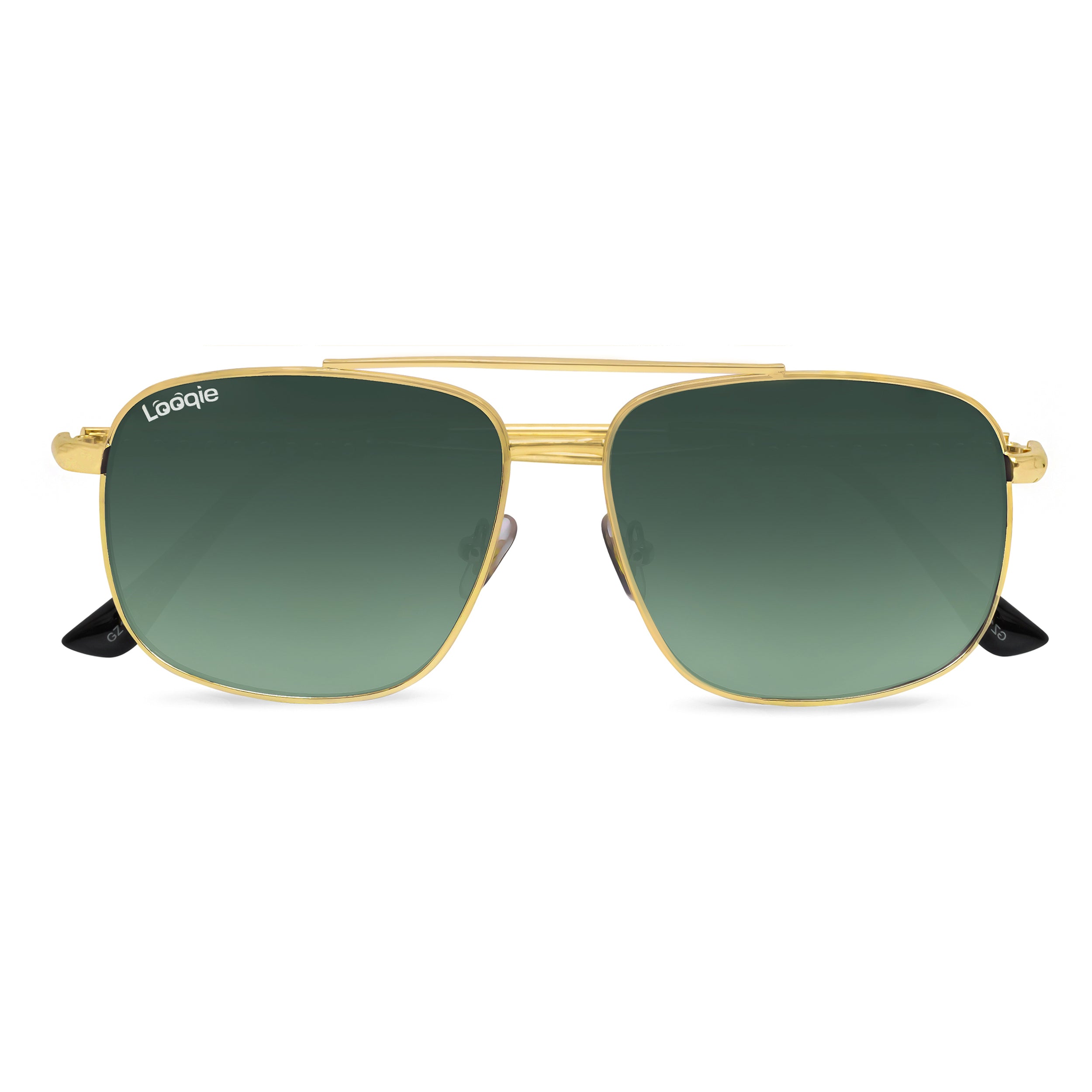Looqie Blends Edition Gold And Green Gradient Sunglasses