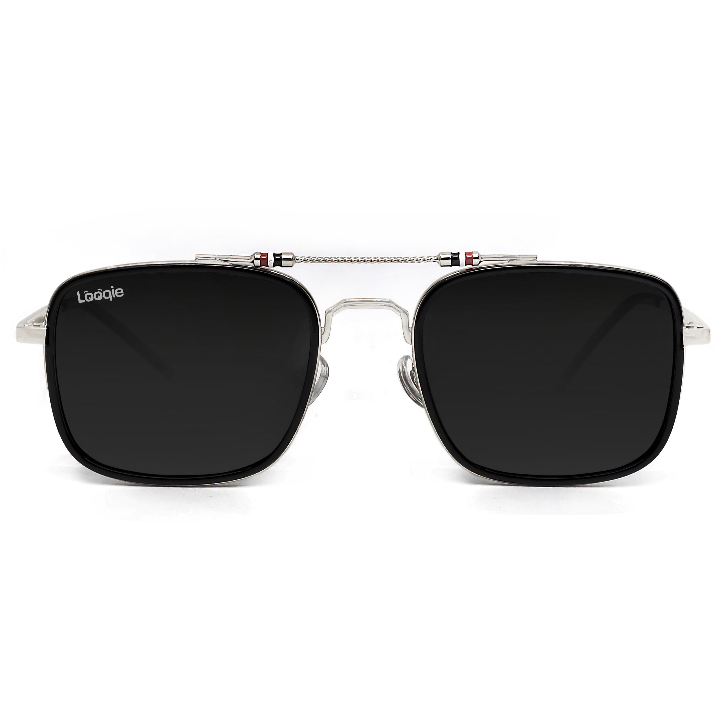 Looqie Below Edition Silver And Black Sunglasses