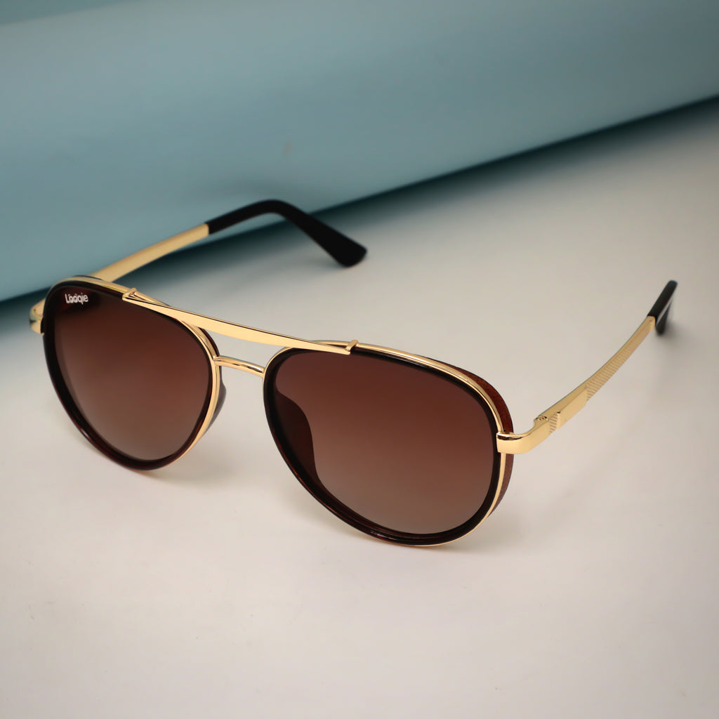 Looqie Vuis Edition Gold And Brown Gradient Sunglasses