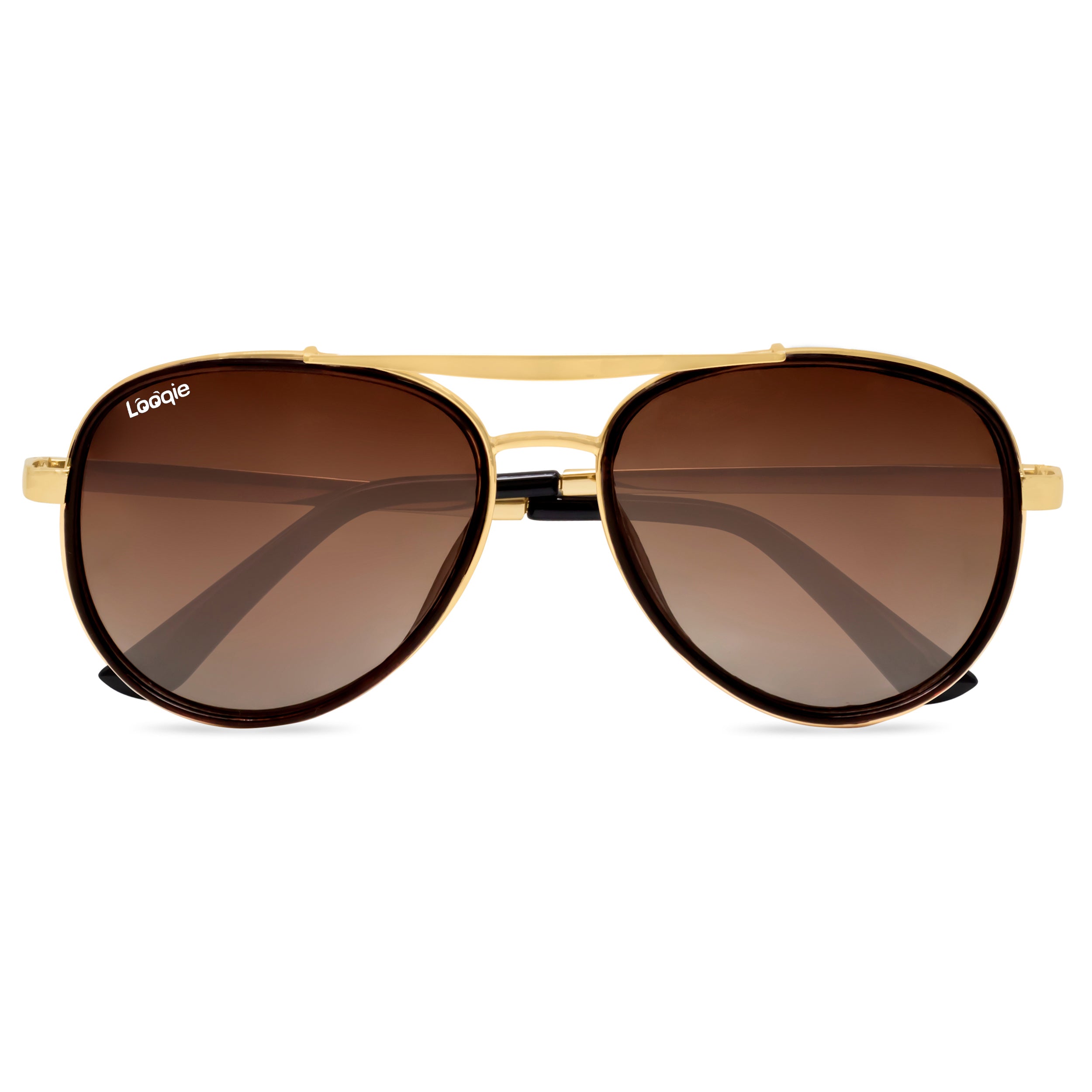Looqie Vuis Edition Gold And Brown Gradient Sunglasses