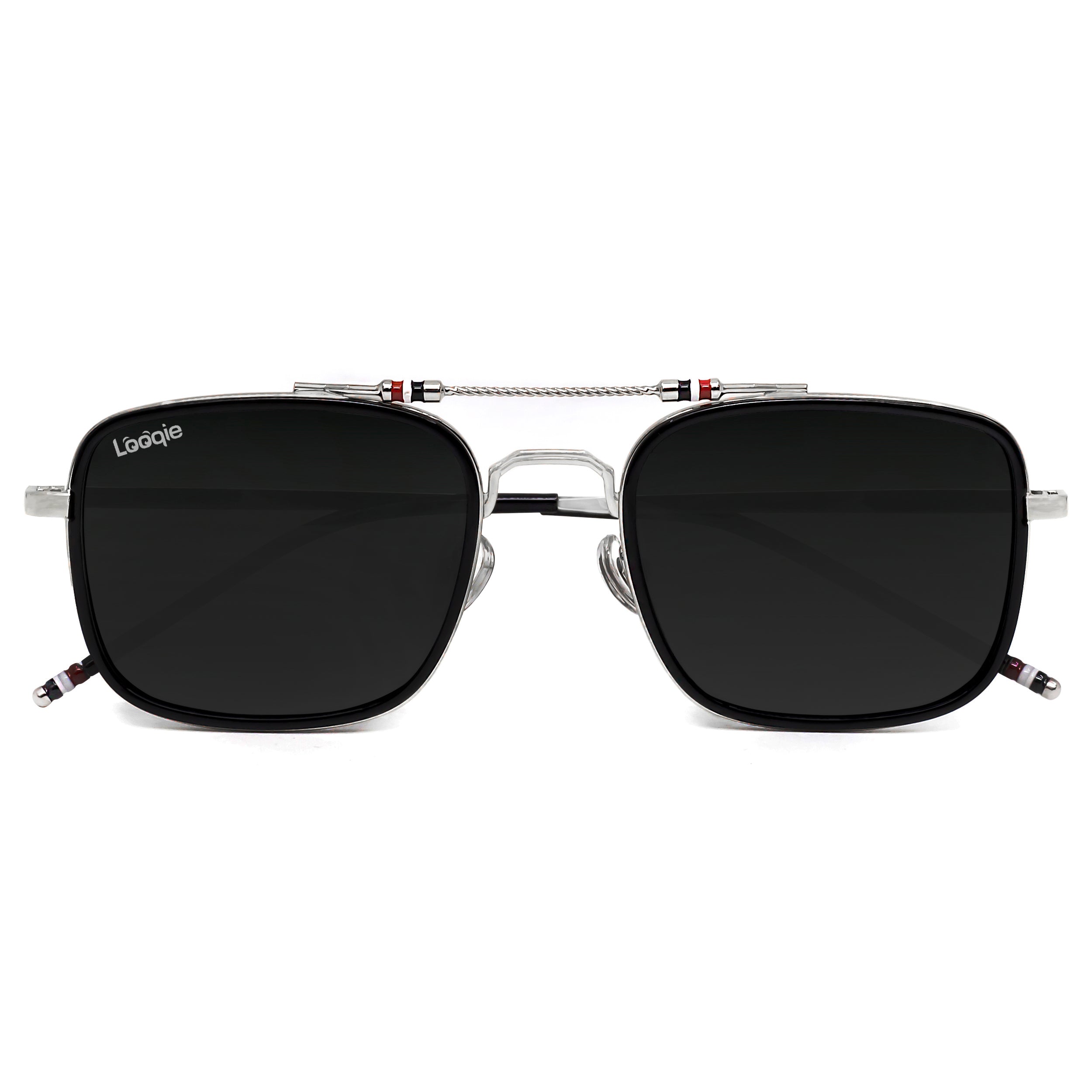 Looqie Below Edition Silver And Black Sunglasses