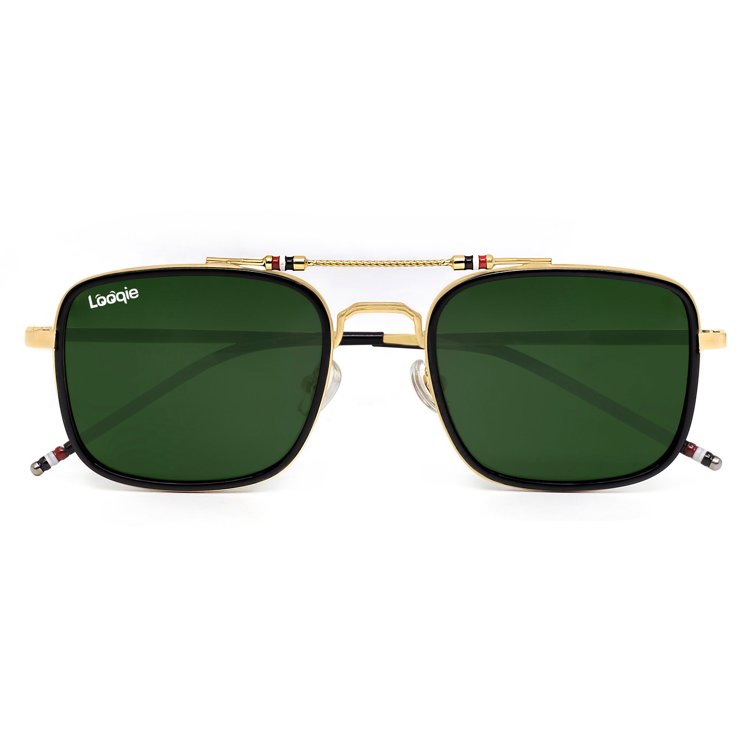 Looqie Below Edition Gold And Green Sunglasses