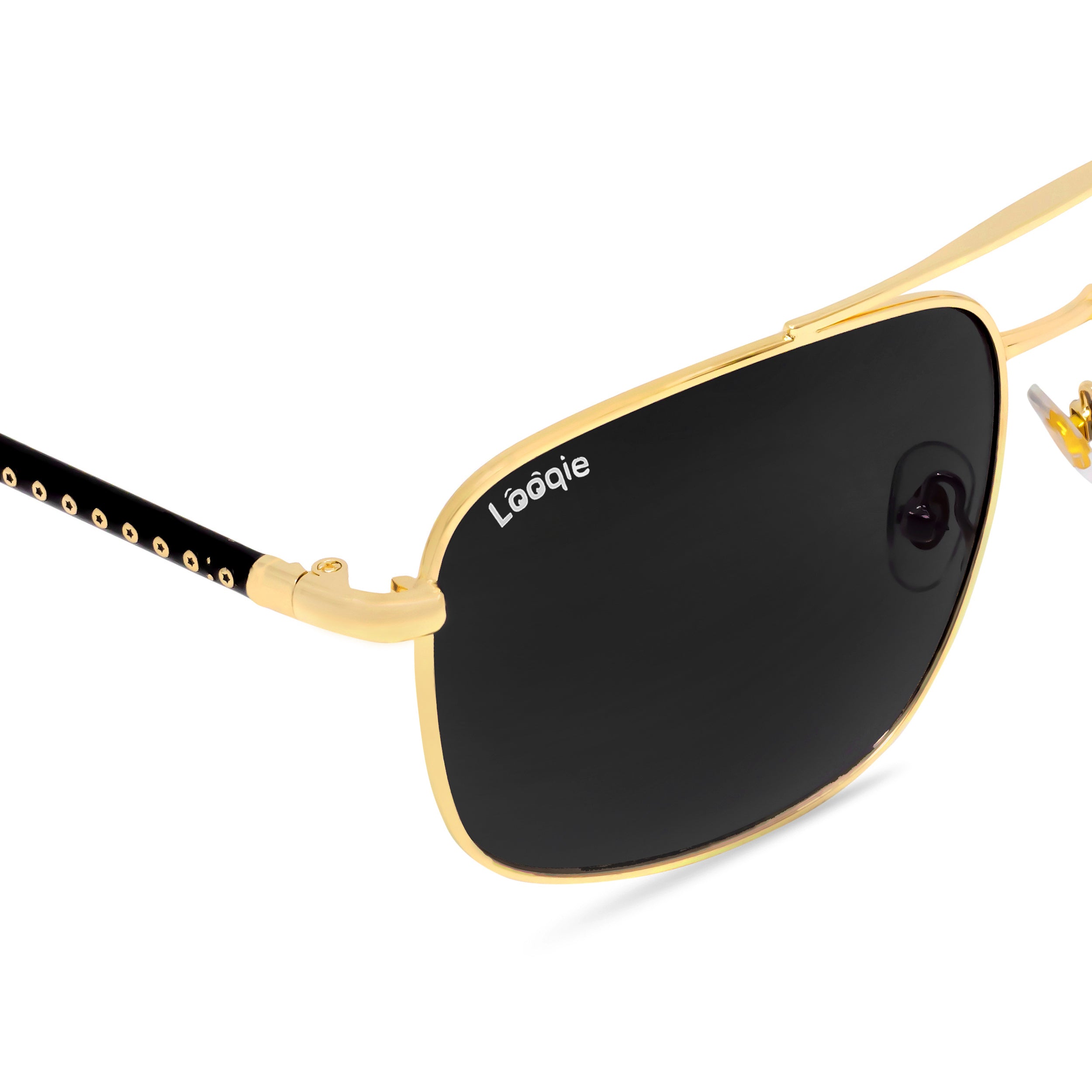 Looqie Blends Edition Gold And Black Sunglasses