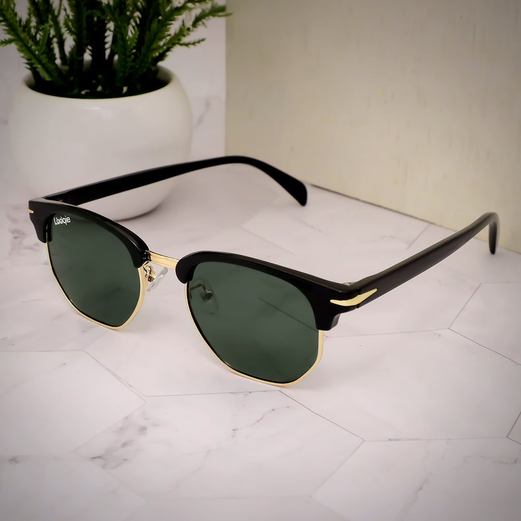 Looqie Rayz Edition Black And Green Sunglasses