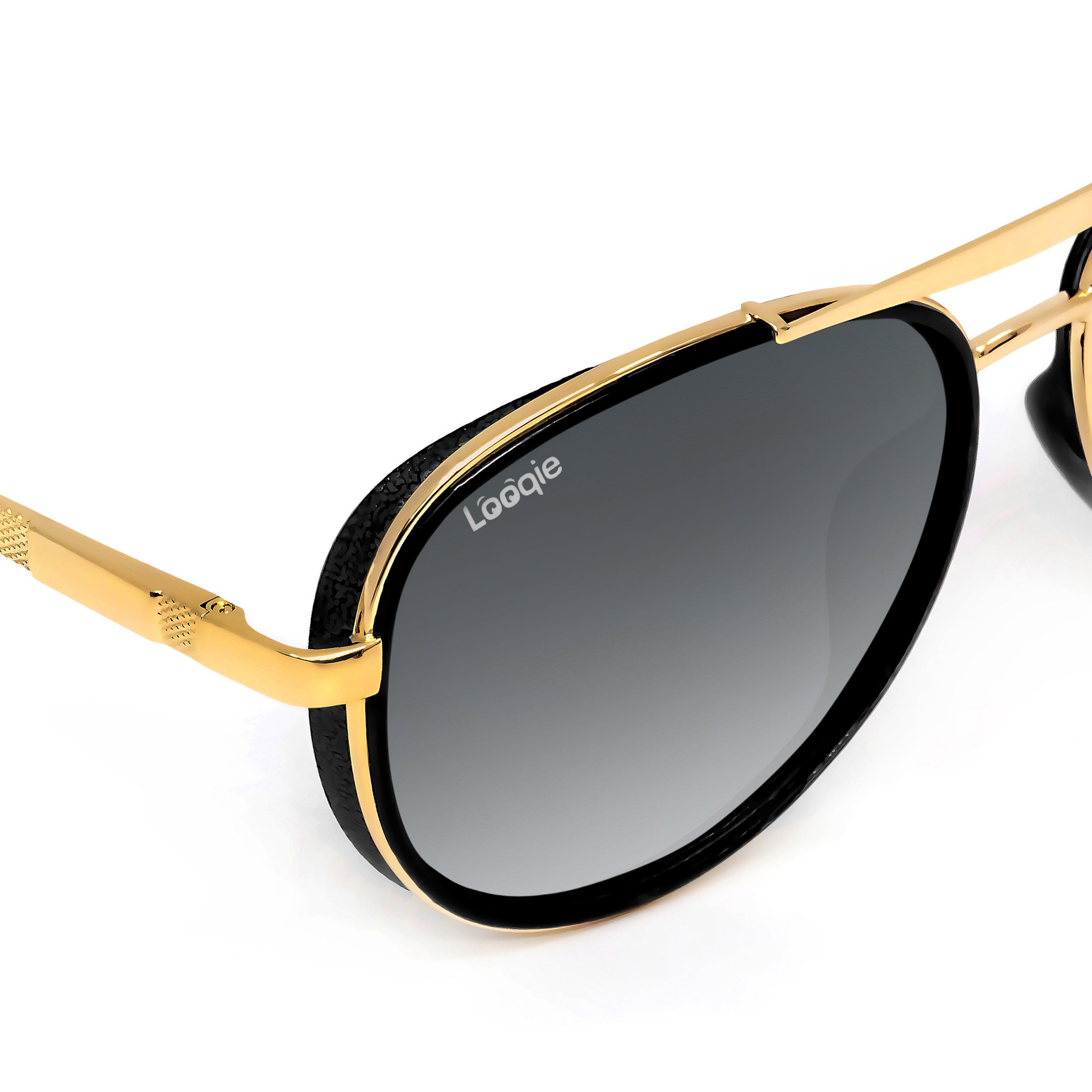 Looqie Vuis Edition Gold And Grey Gradient Sunglasses