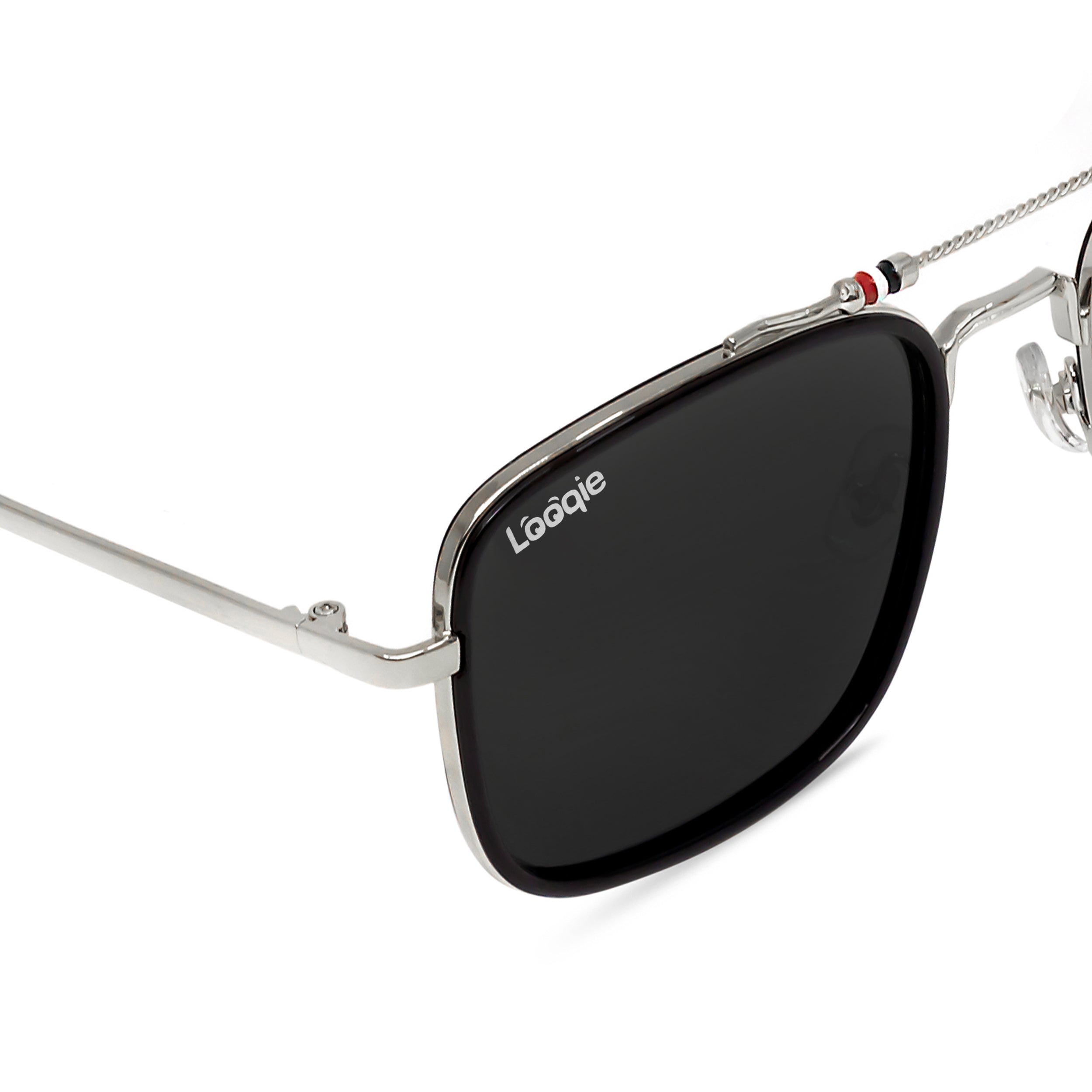 Looqie Below Edition Silver And Black Sunglasses