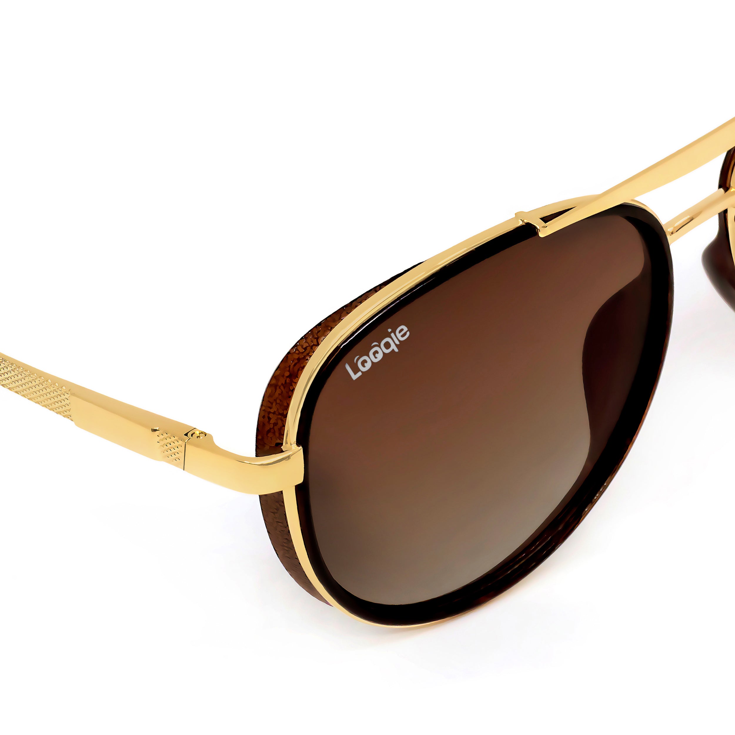 Looqie Vuis Edition Gold And Brown Gradient Sunglasses