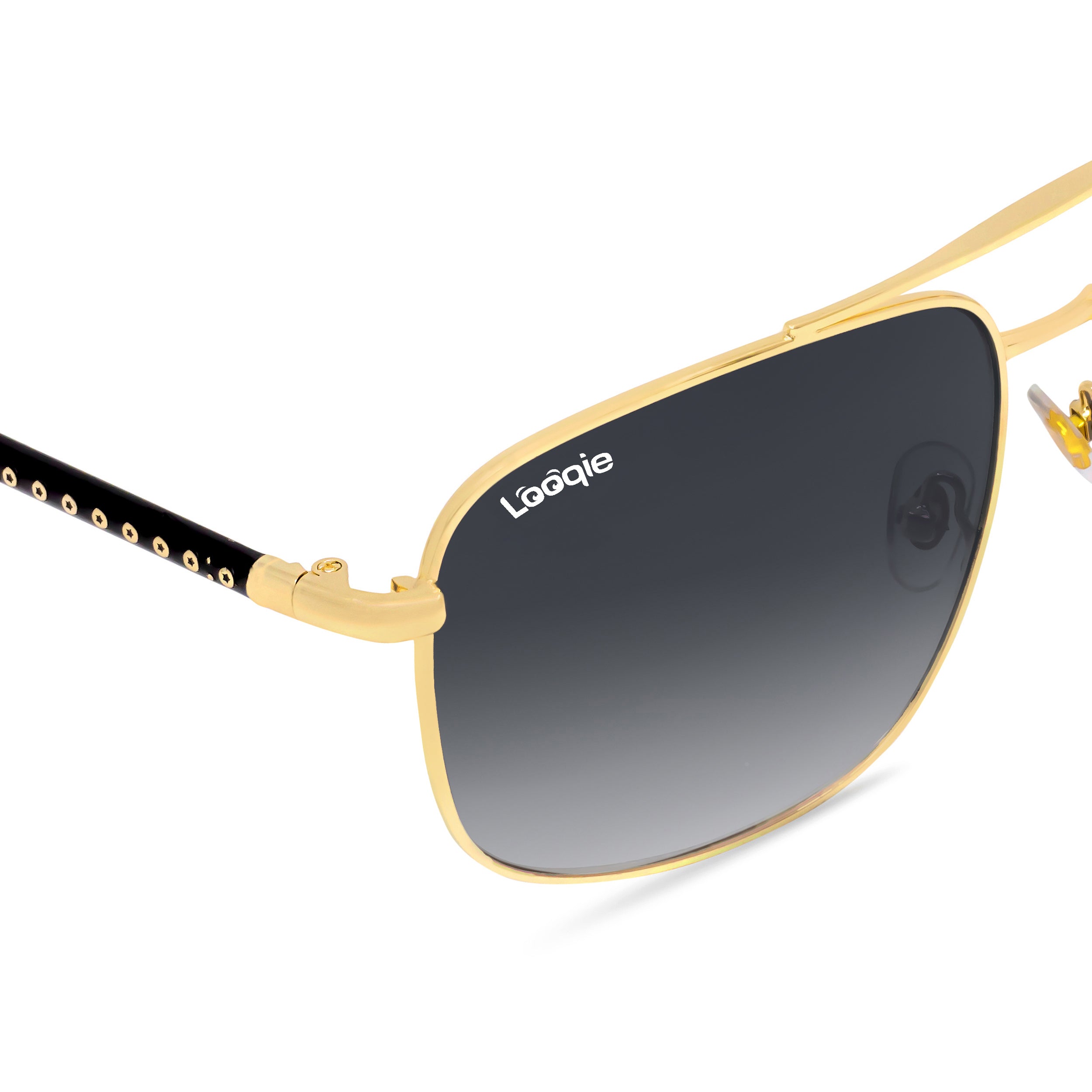 Looqie Blends Edition Gold And Grey Gradient Sunglasses