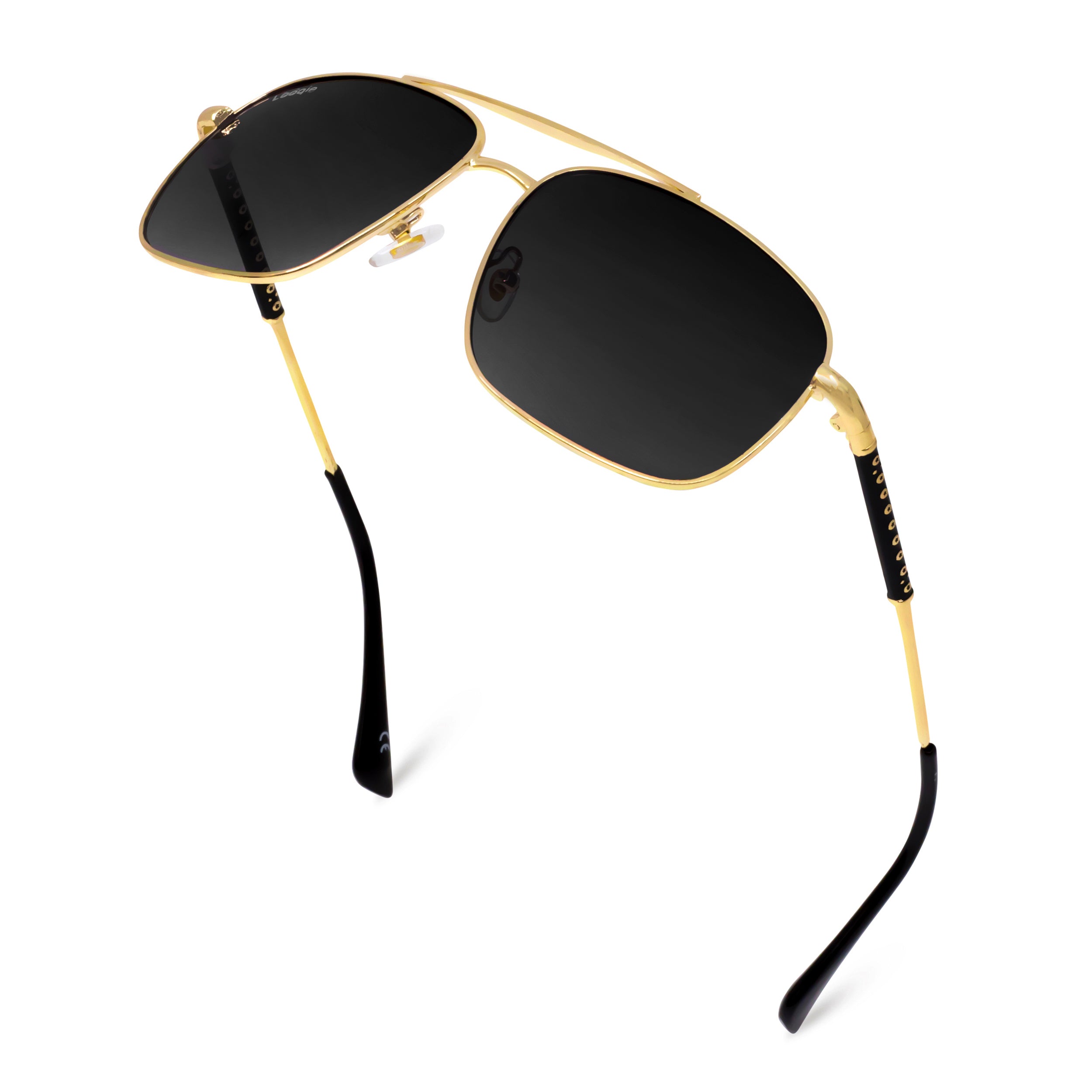 Looqie Blends Edition Gold And Black Sunglasses
