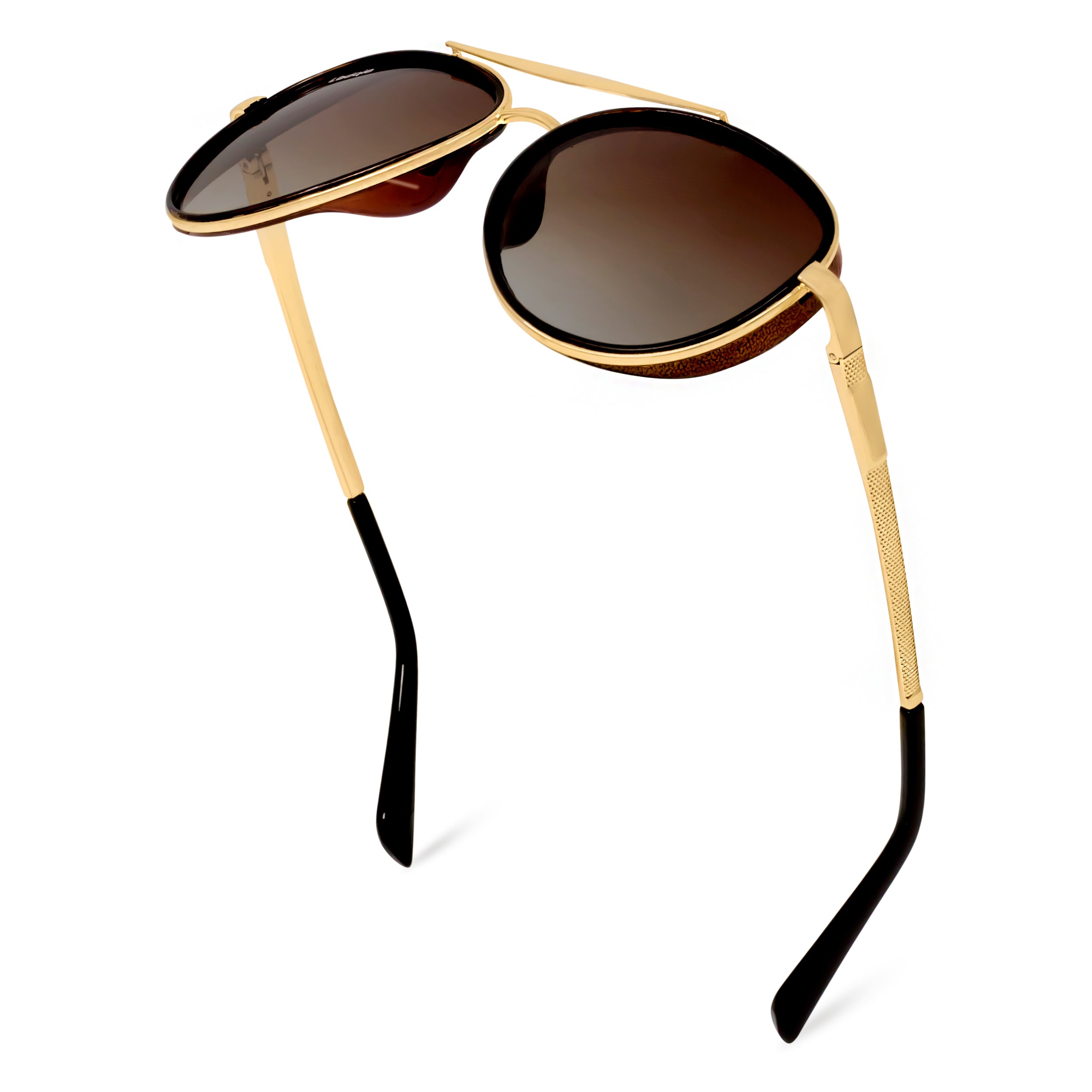 Looqie Vuis Edition Gold And Brown Gradient Sunglasses