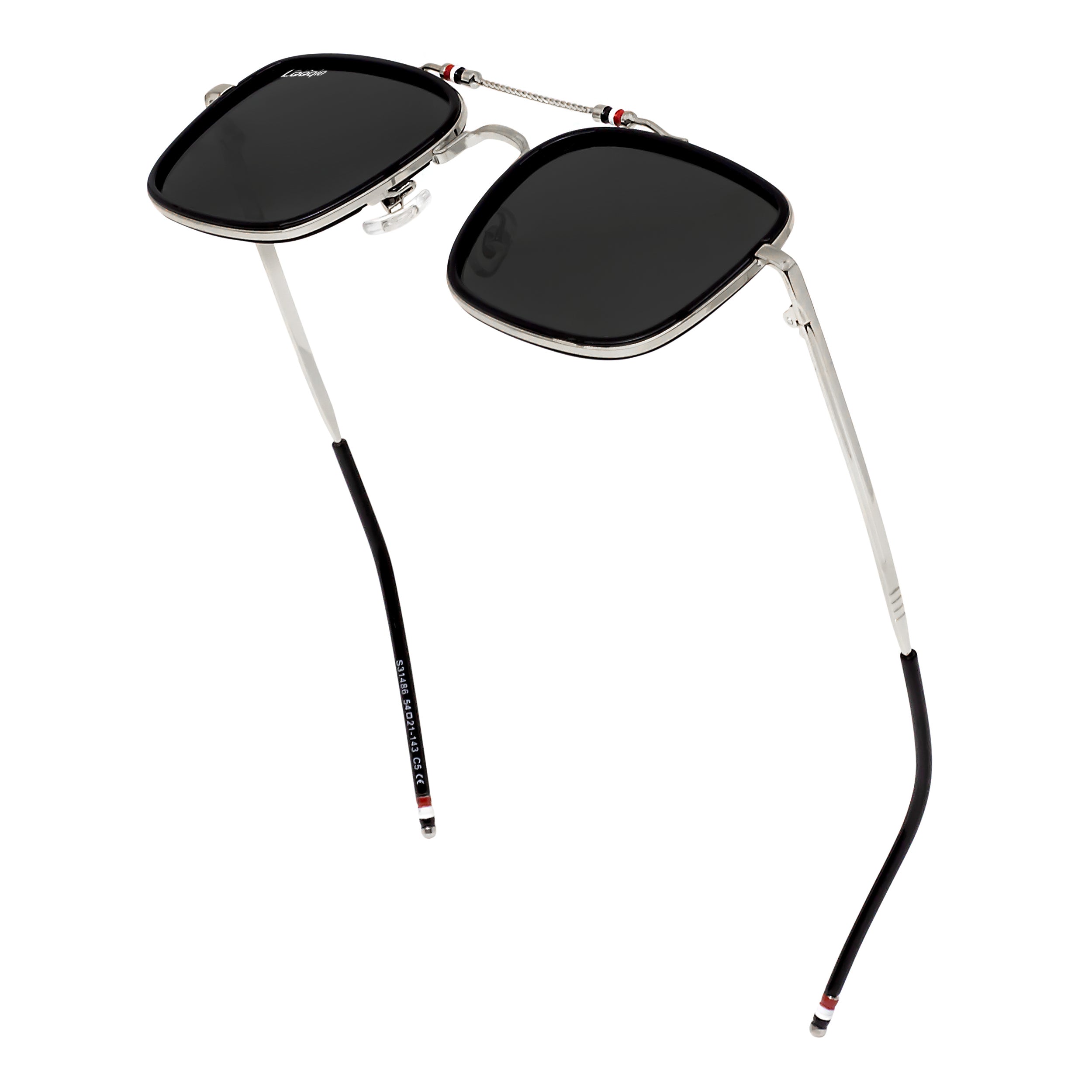 Looqie Below Edition Silver And Black Sunglasses