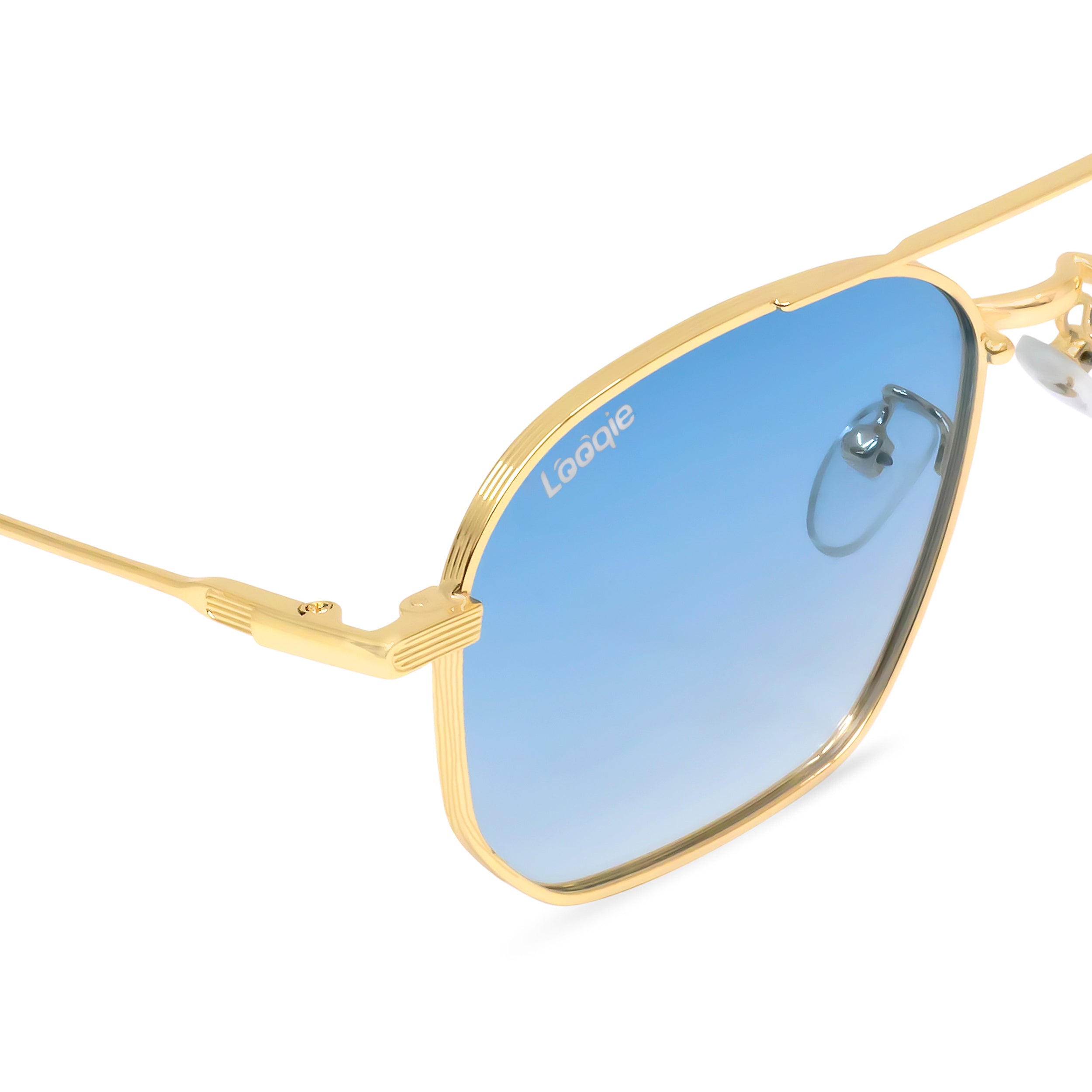 Looqie Oblivion Edition Gold And Blue Gradient Sunglasses