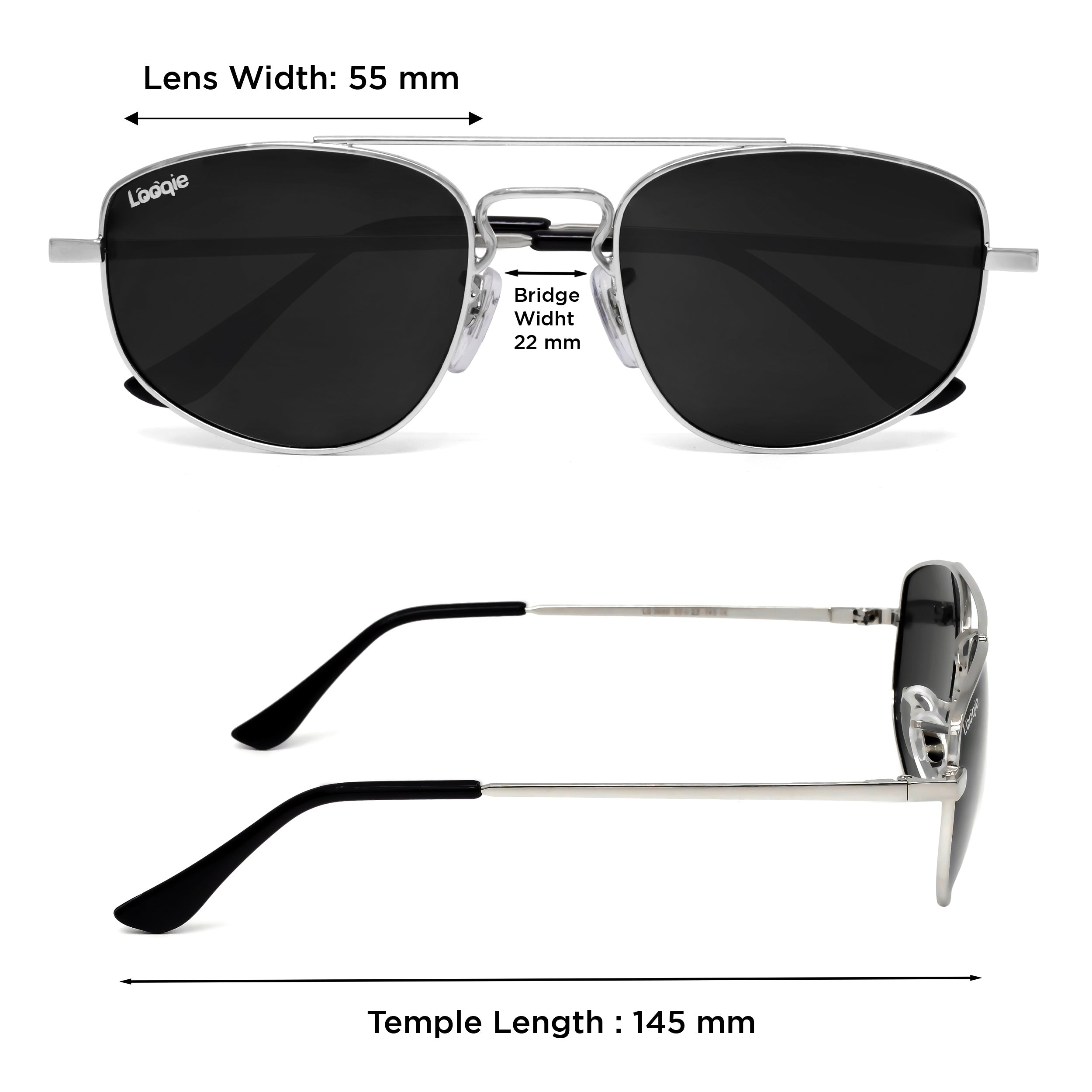 Looqie Irim Edition Silver And Black Sunglasses