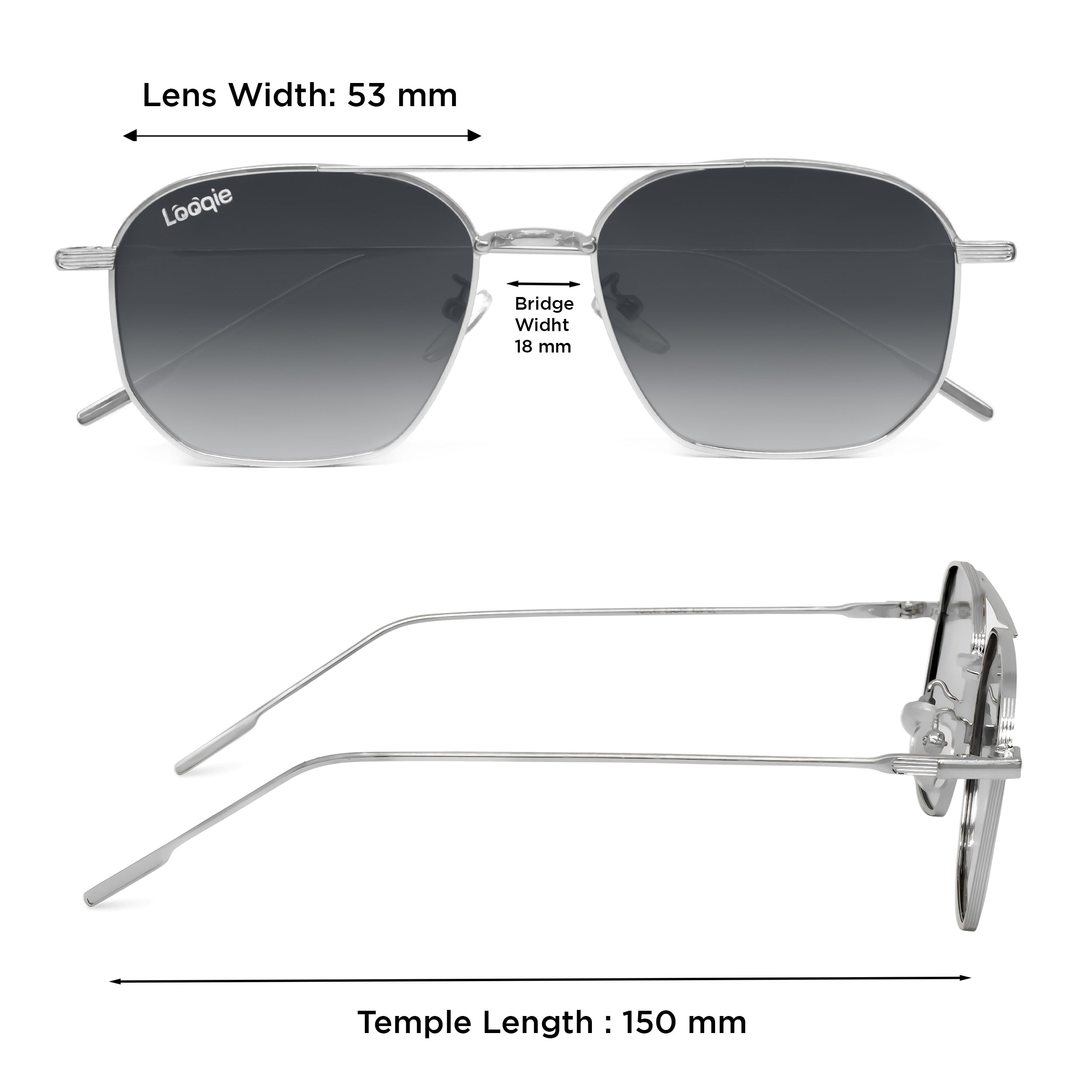 Looqie Oblivion Edition Silver And Gray Gradient Sunglasses