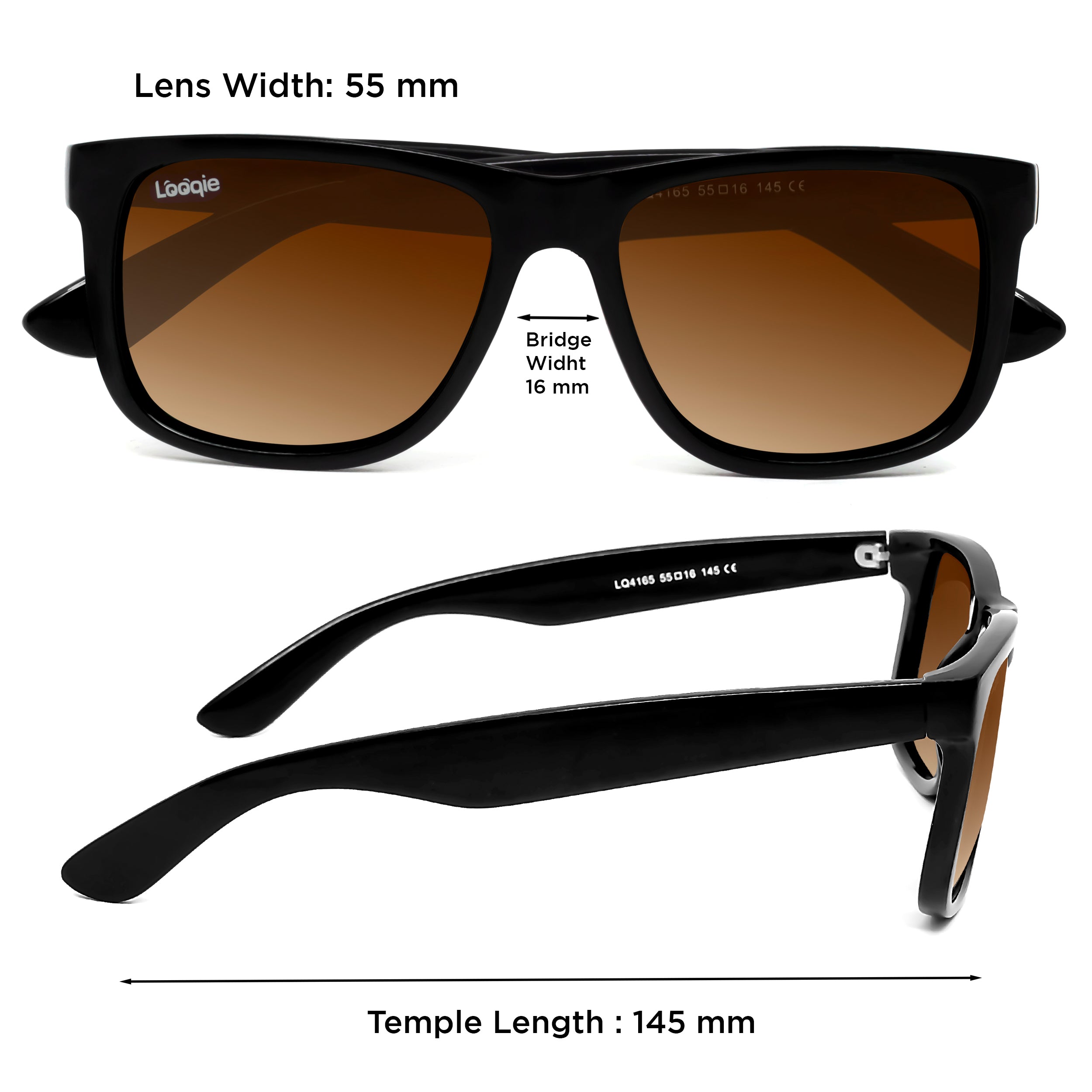 Looqie Unus Edition Black And Brown Gradient Sunglasses