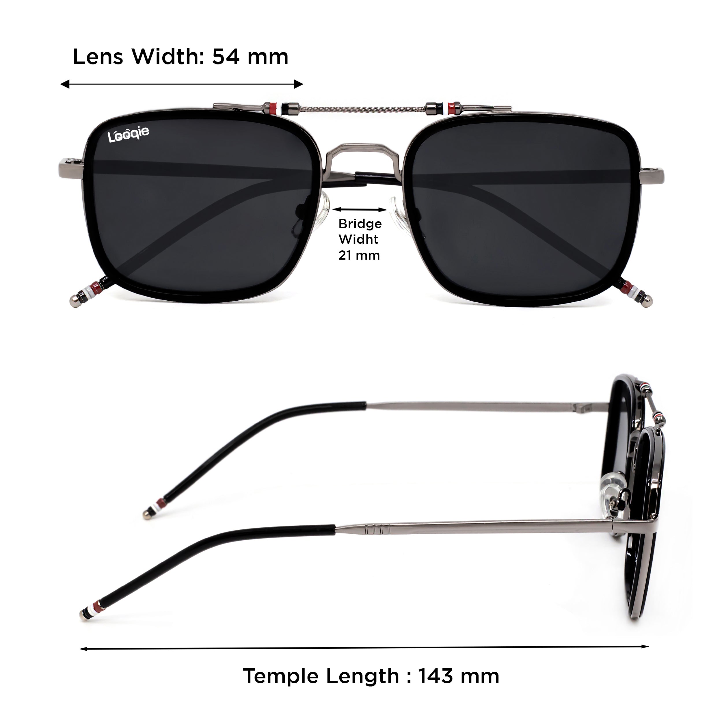 Looqie Below Edition Black And Black Sunglasses