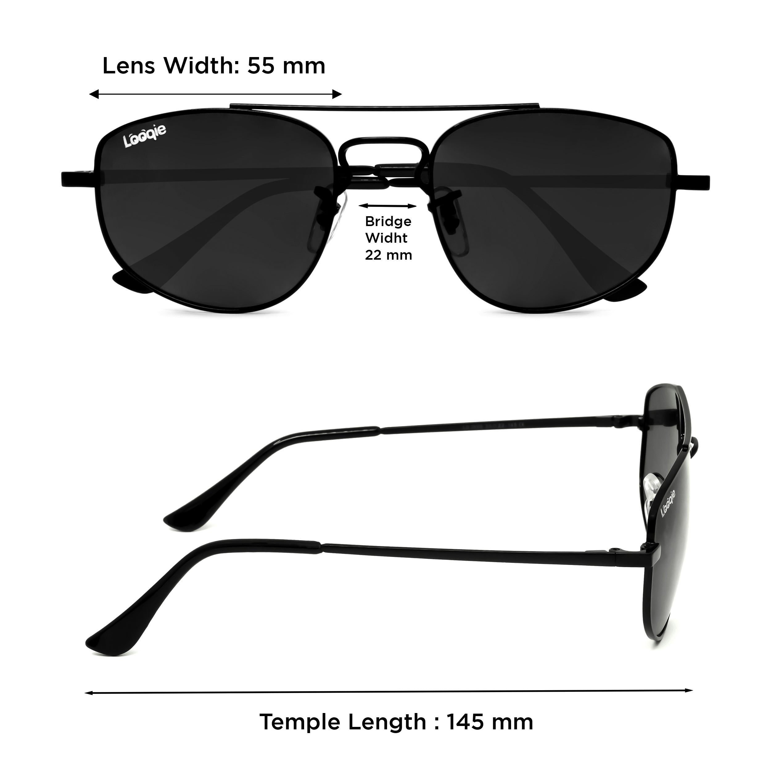 Looqie Irim Edition Black And Black Sunglasses