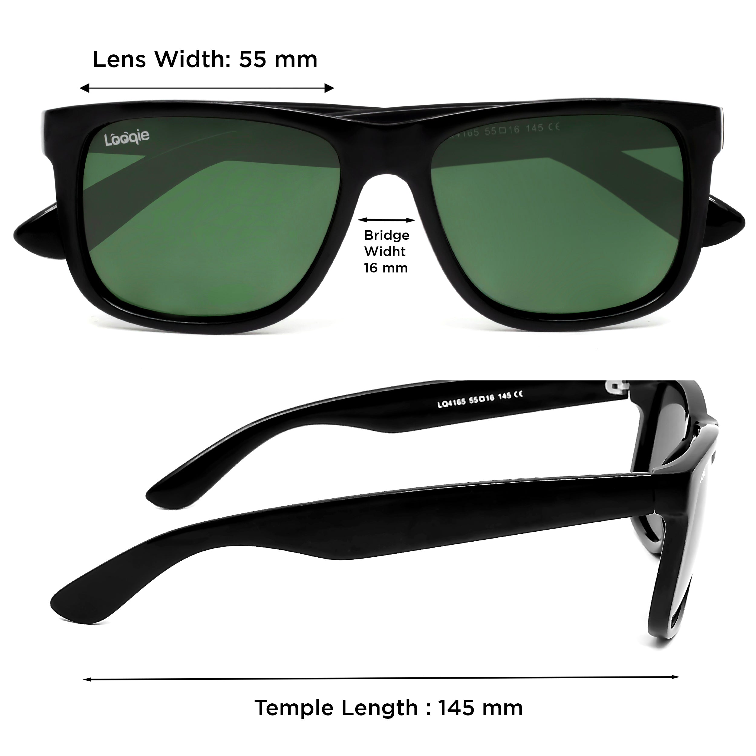 Looqie Unus Edition Black And Green Sunglasses