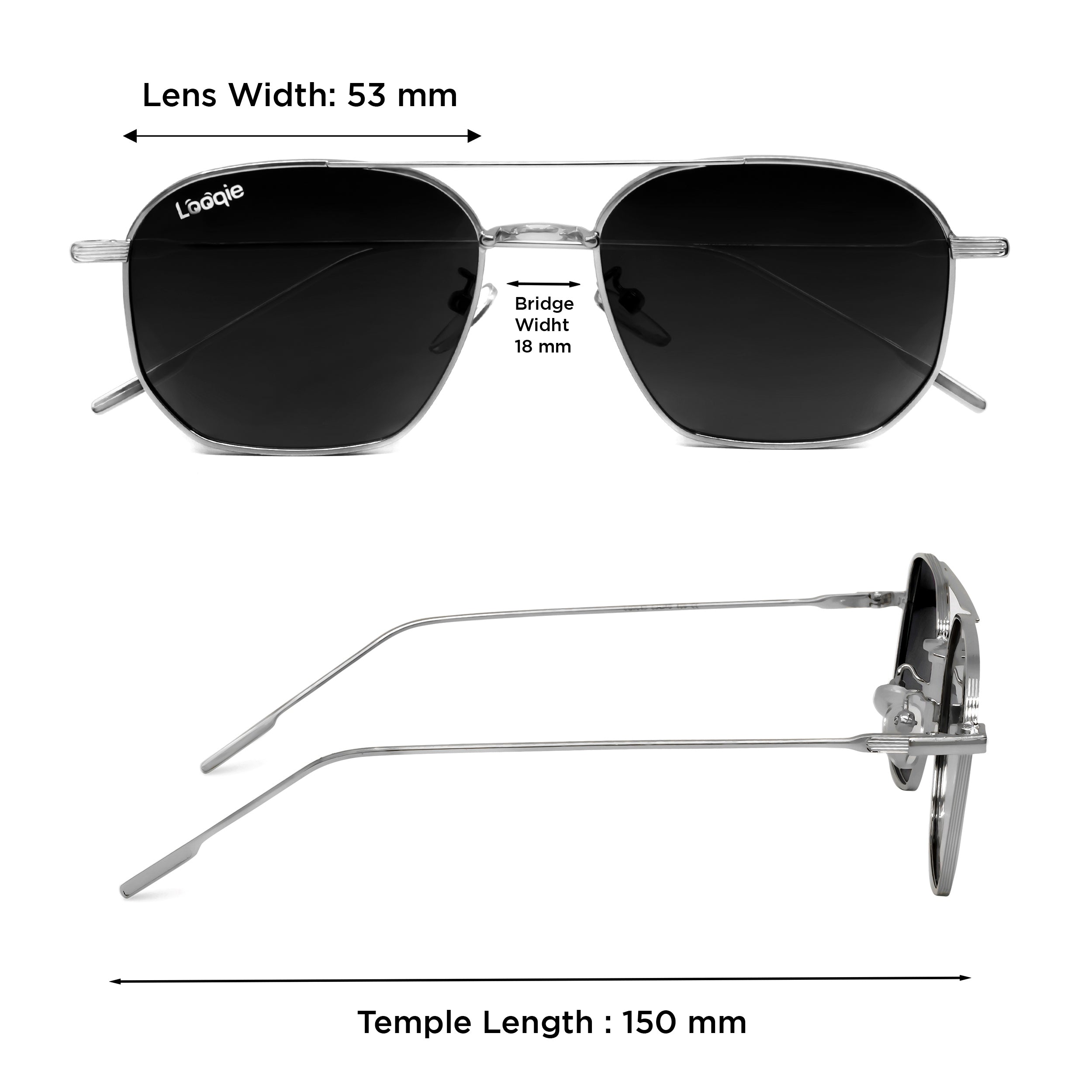 Looqie Oblivion Edition Silver And Black Sunglasses