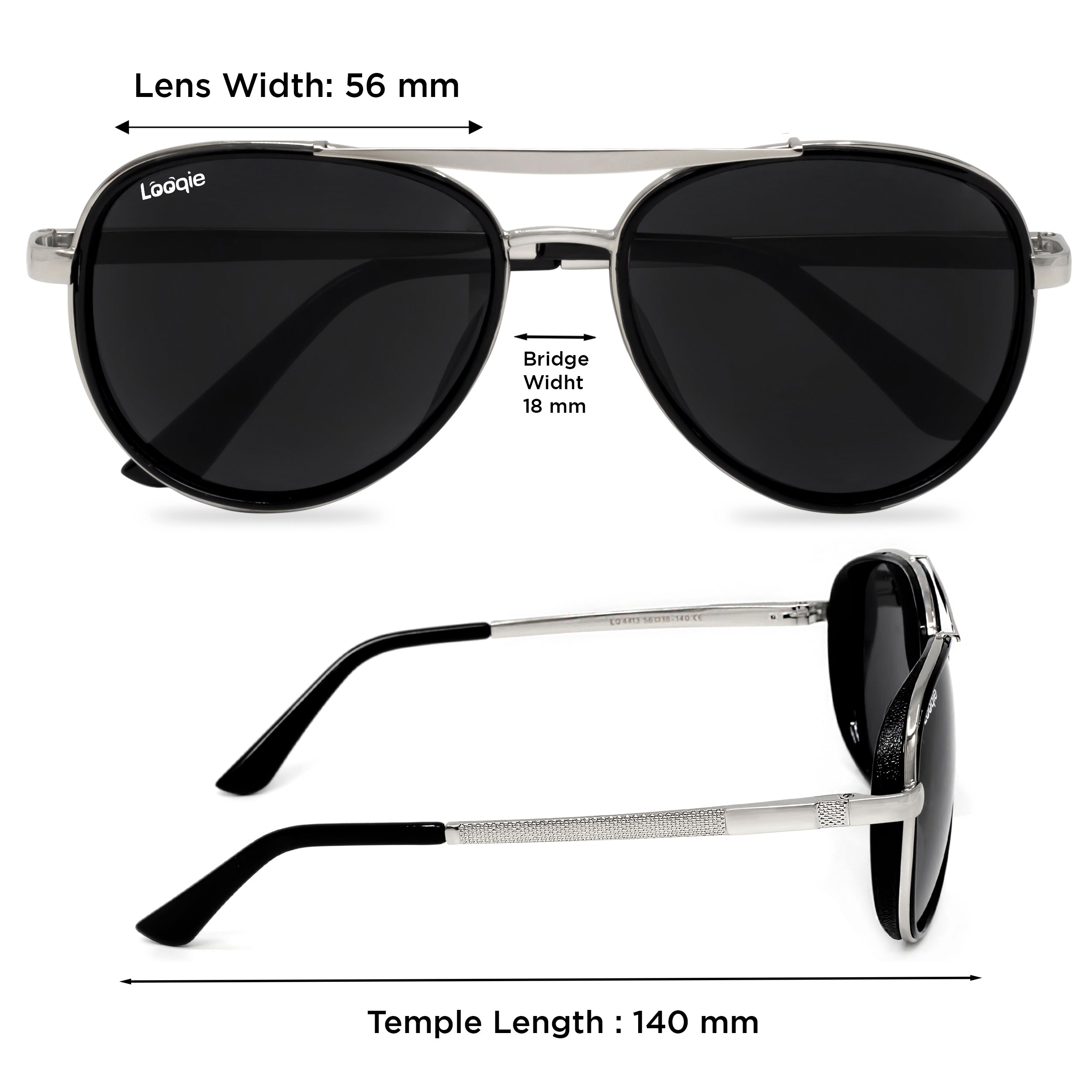 Looqie Vuis Edition Silver And Black Sunglasses