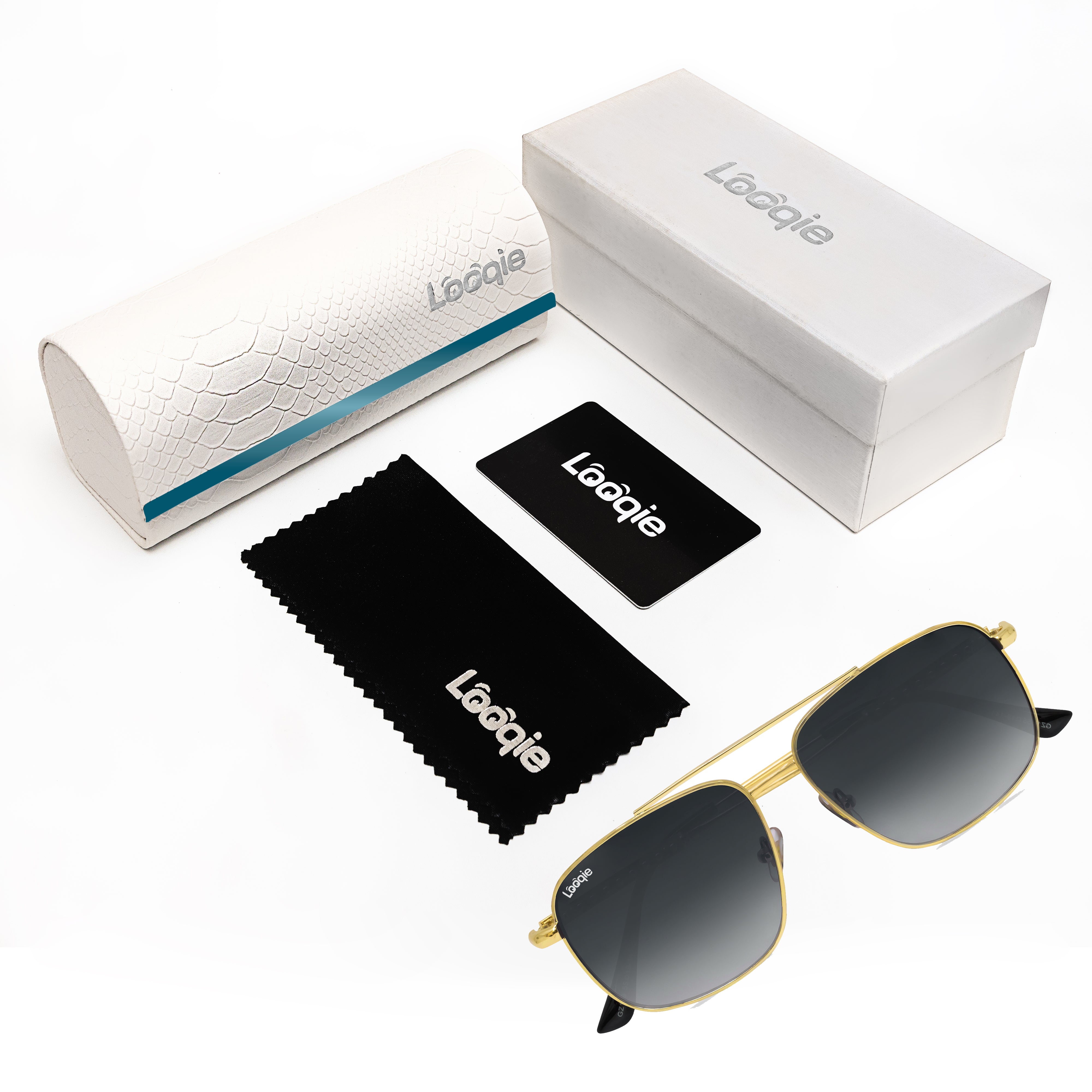 Looqie Blends Edition Gold And Grey Gradient Sunglasses