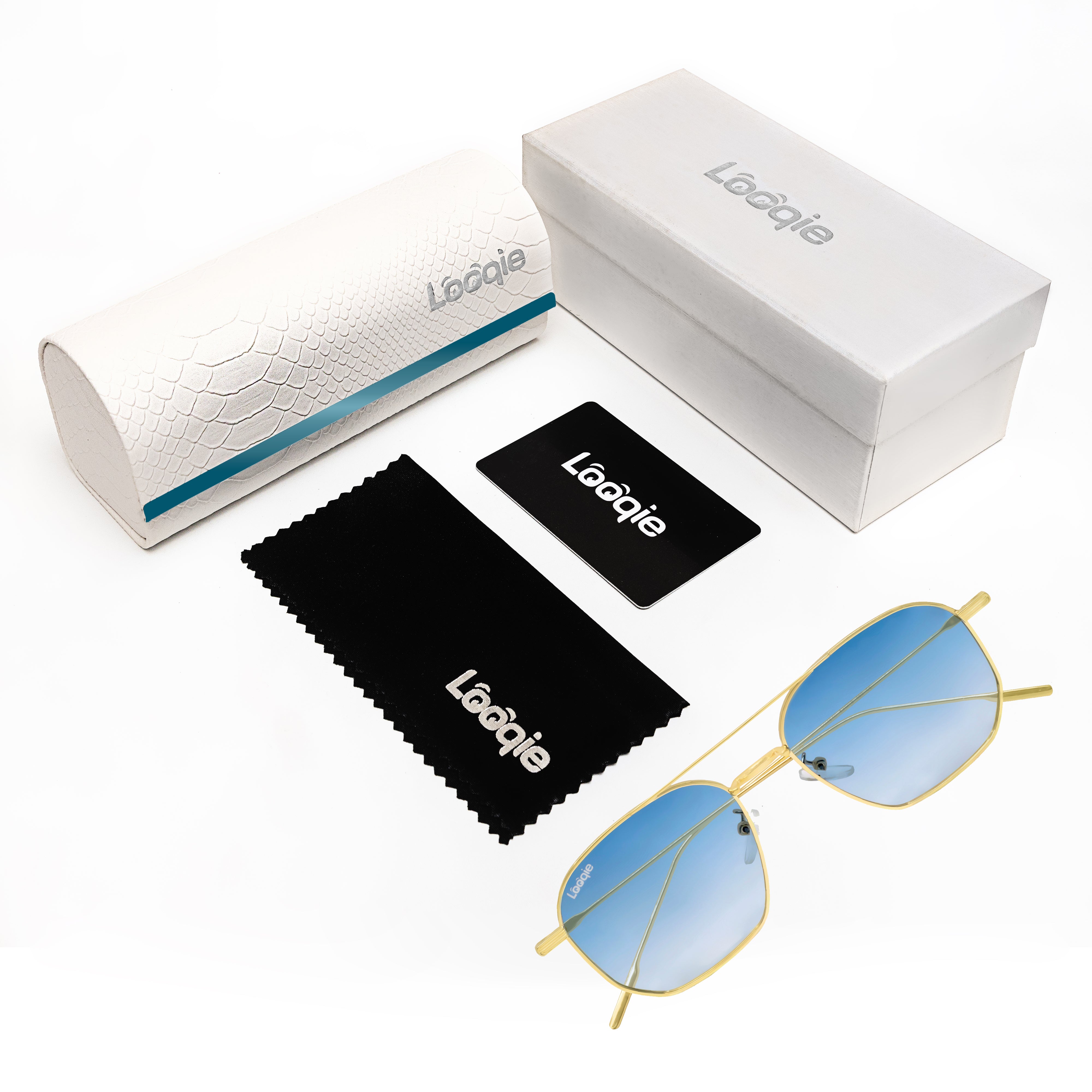 Looqie Oblivion Edition Gold And Blue Gradient Sunglasses