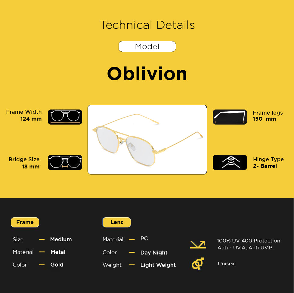 Looqie Oblivion Edition Gold And Day Night Sunglasses