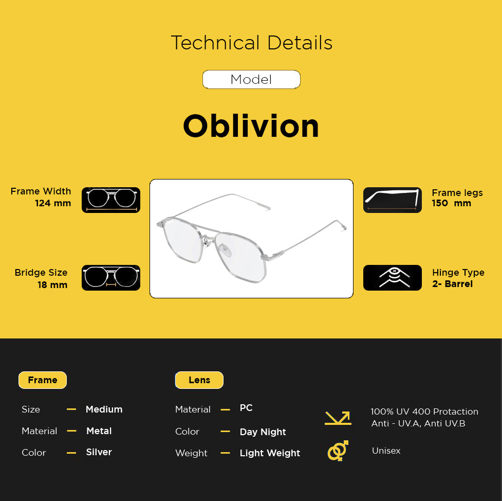 Looqie Oblivion Edition Silver And Day Night Sunglasses