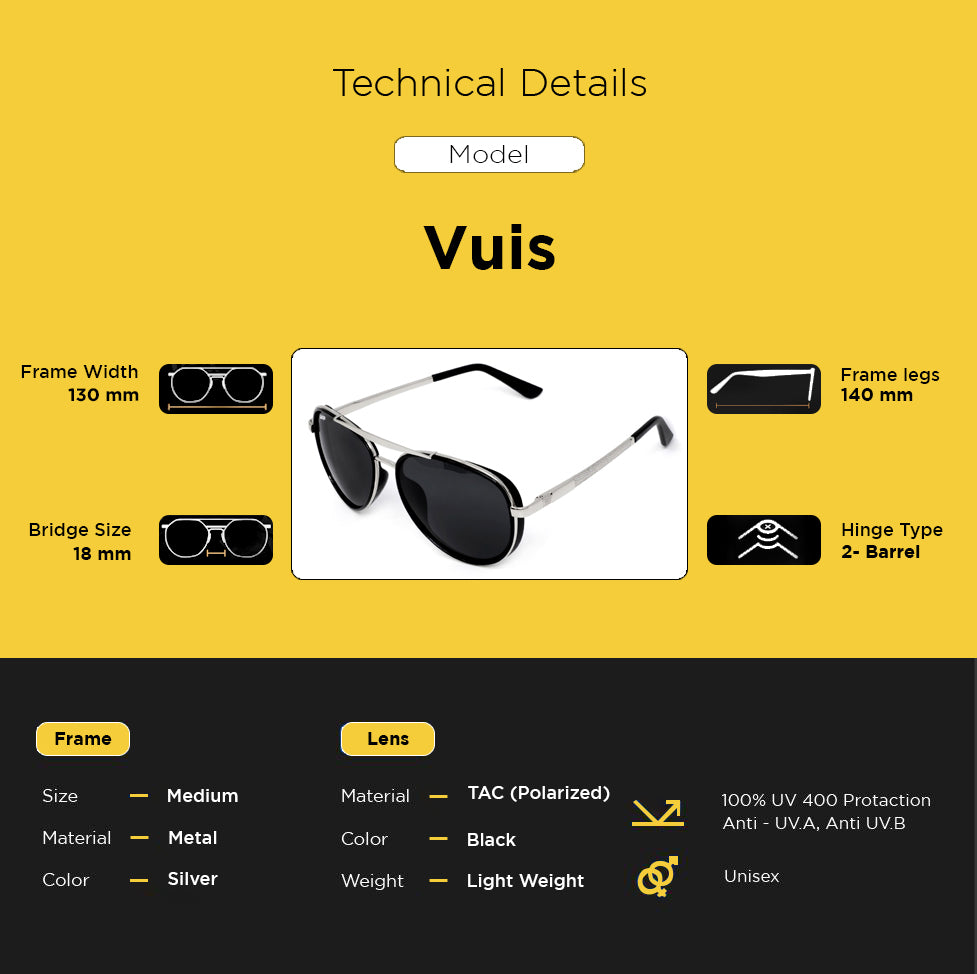 Looqie Vuis Edition Silver And Black Sunglasses