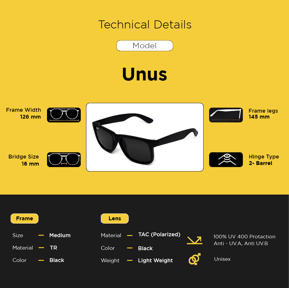 Looqie Unus Edition Black And Black Sunglasses