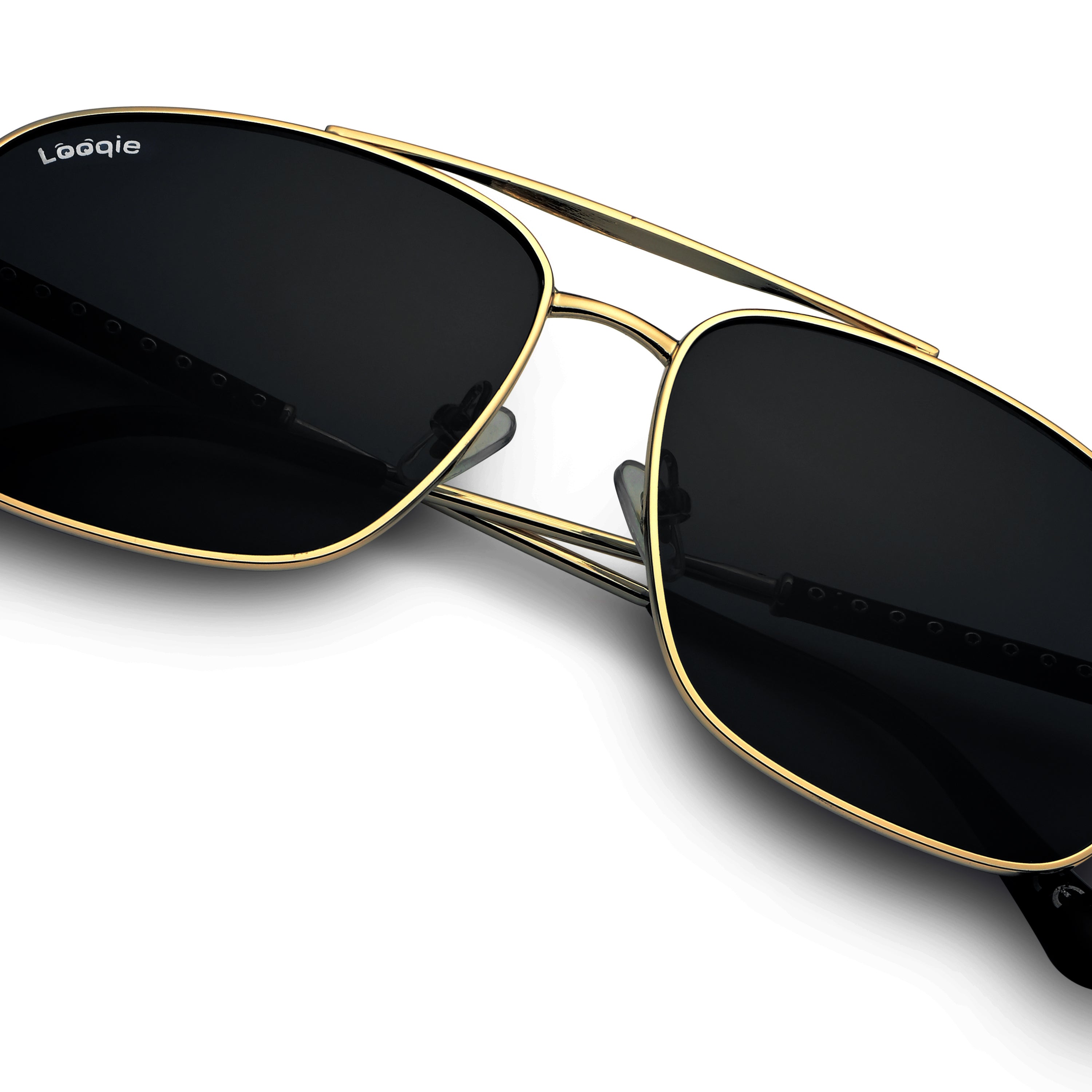 Looqie Blends Edition Gold And Black Sunglasses