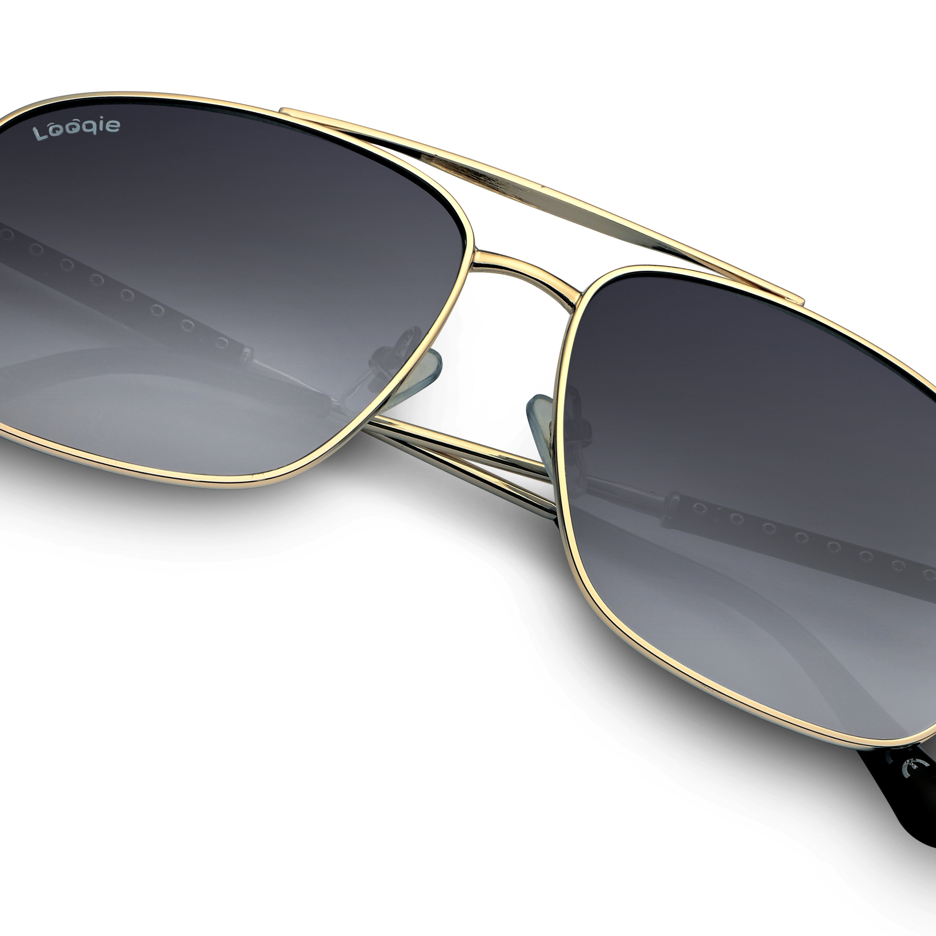Looqie Blends Edition Gold And Grey Gradient Sunglasses