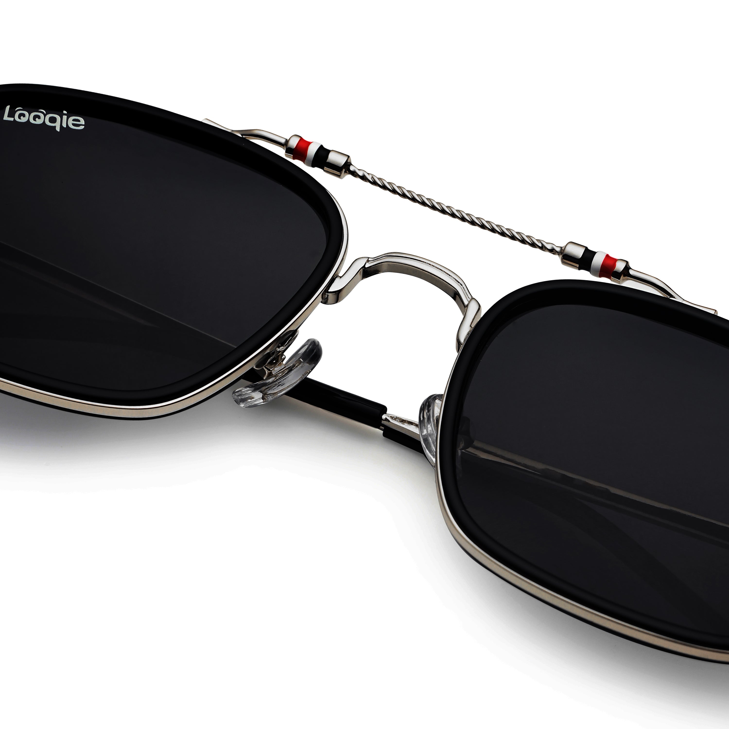 Looqie Below Edition Silver And Black Sunglasses