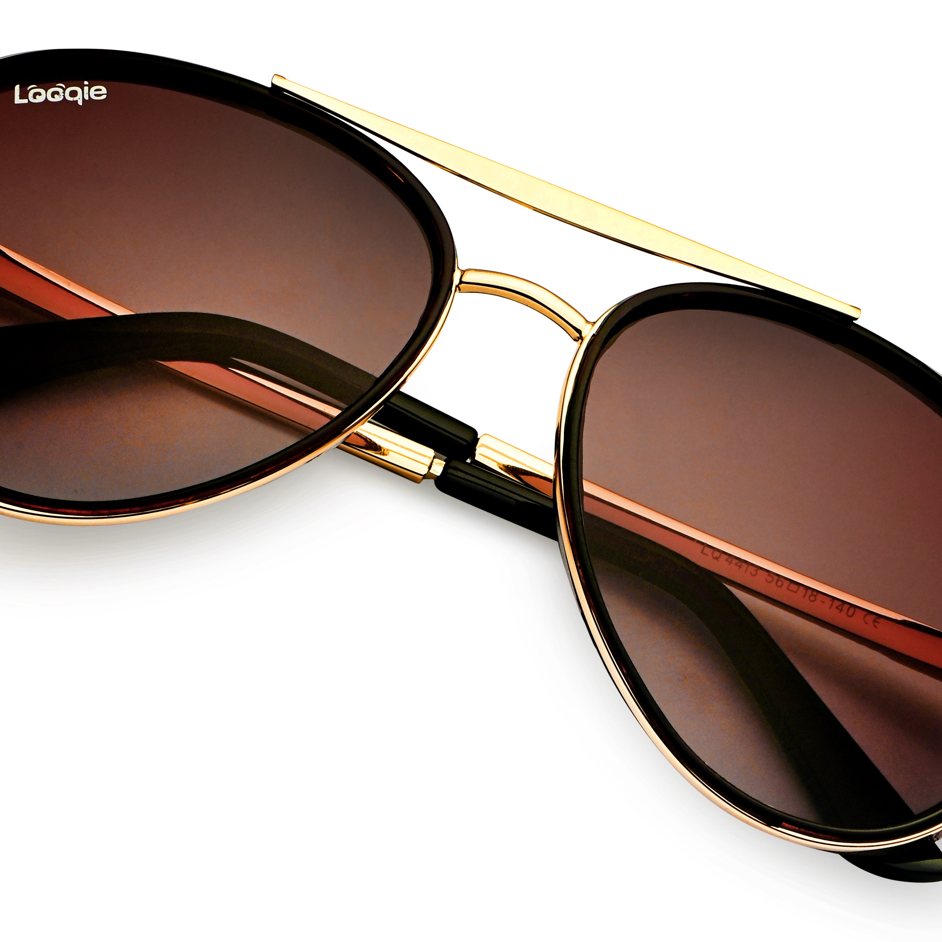 Looqie Vuis Edition Gold And Brown Gradient Sunglasses