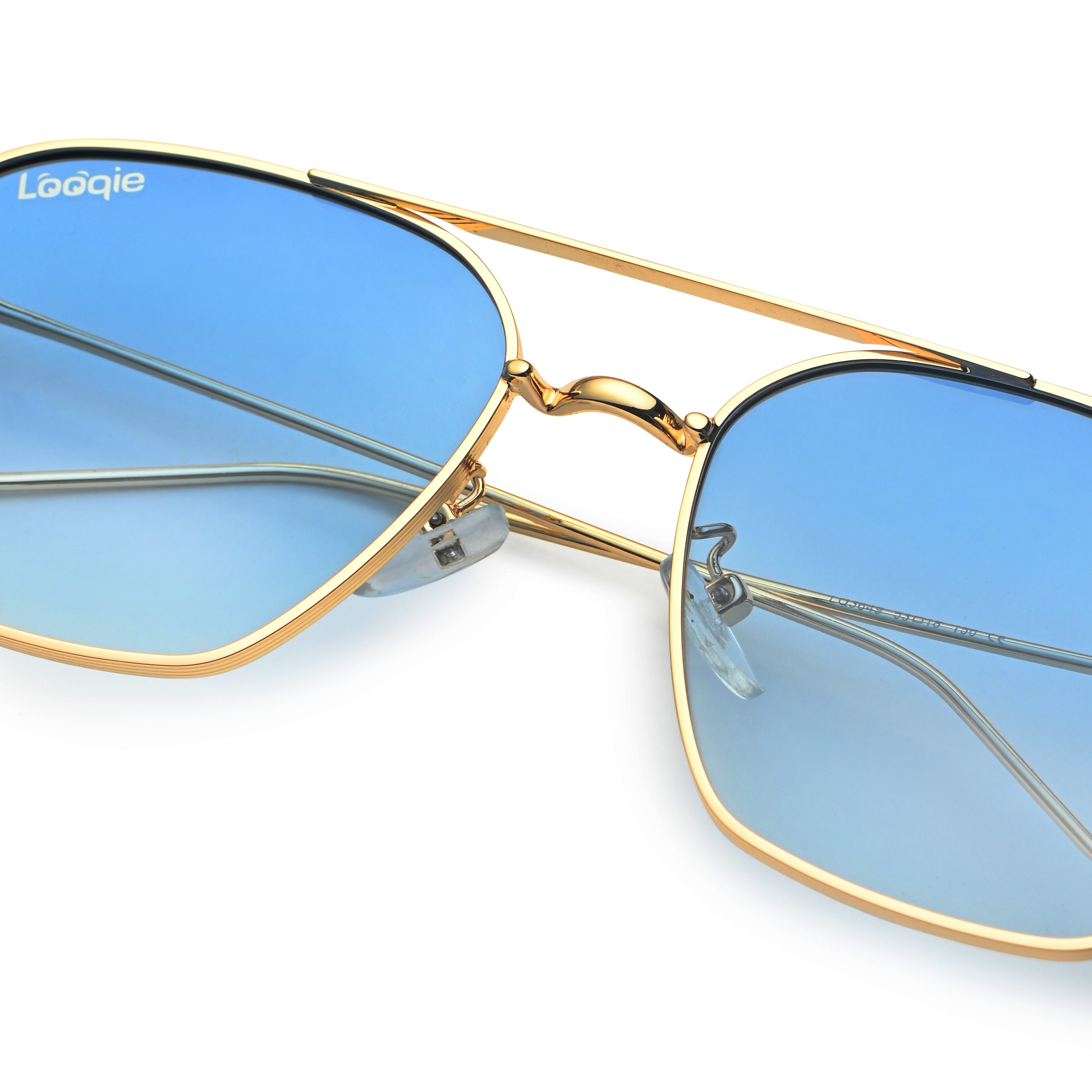 Looqie Oblivion Edition Gold And Blue Gradient Sunglasses
