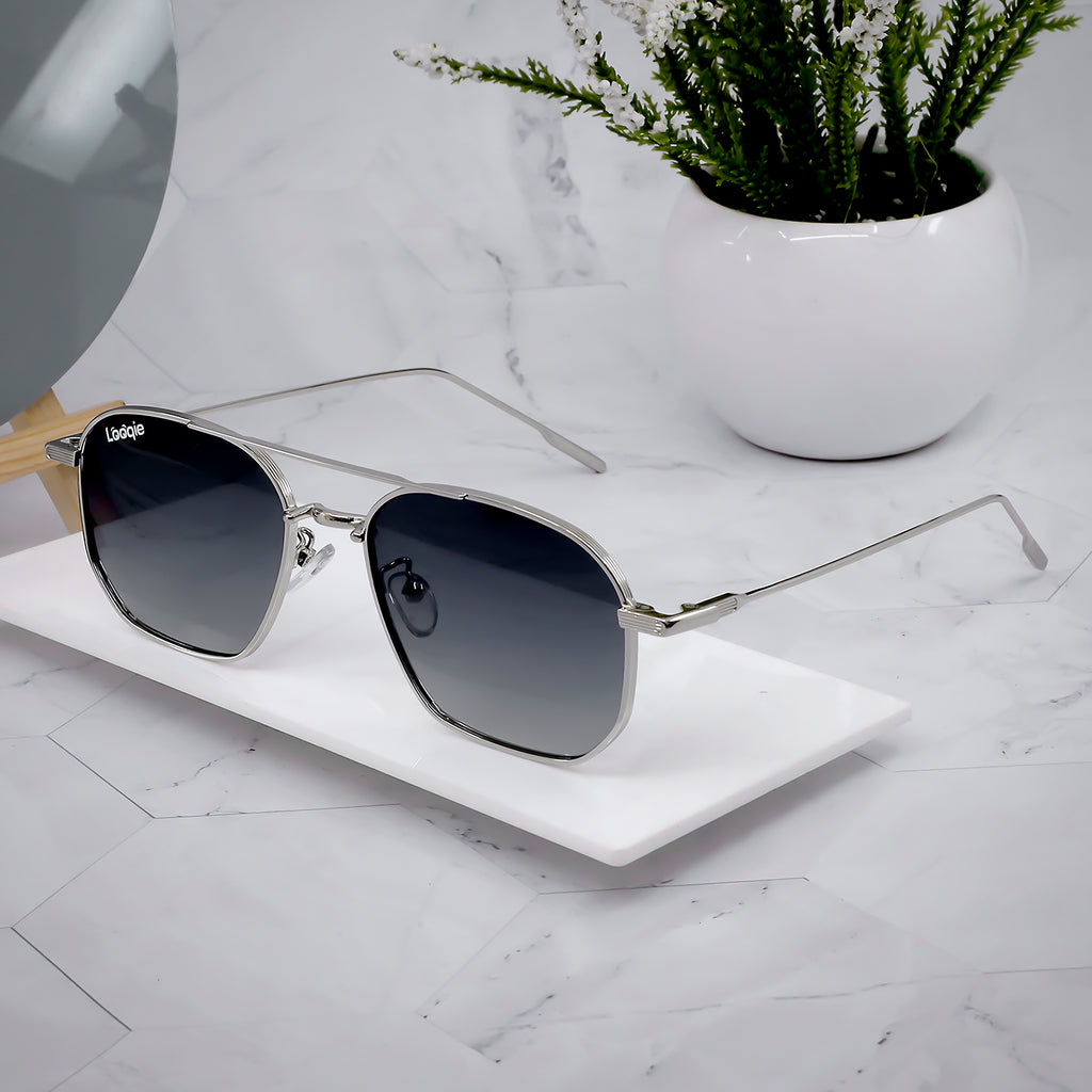 Looqie Oblivion Edition Silver And Gray Gradient Sunglasses