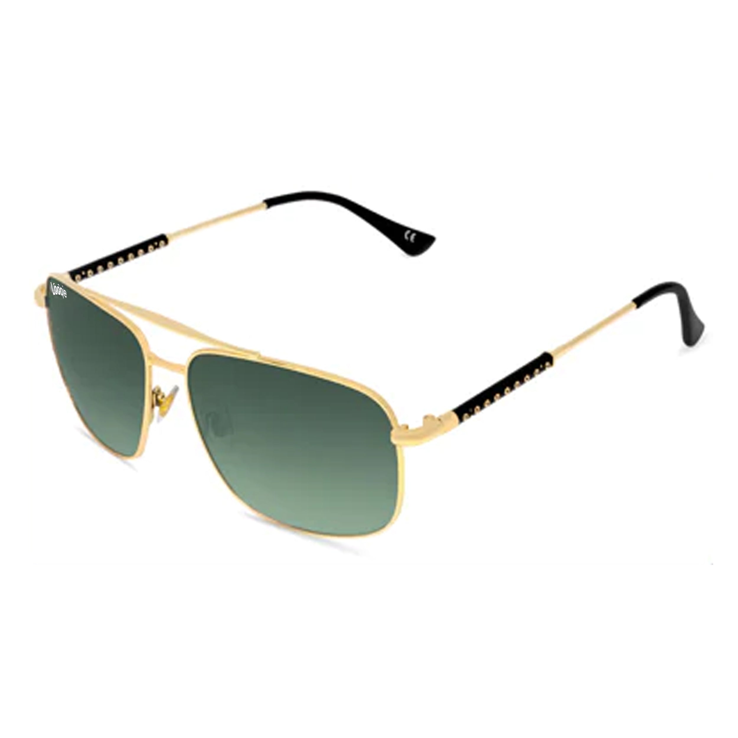 Looqie Blends Edition Gold And Green Gradient Sunglasses