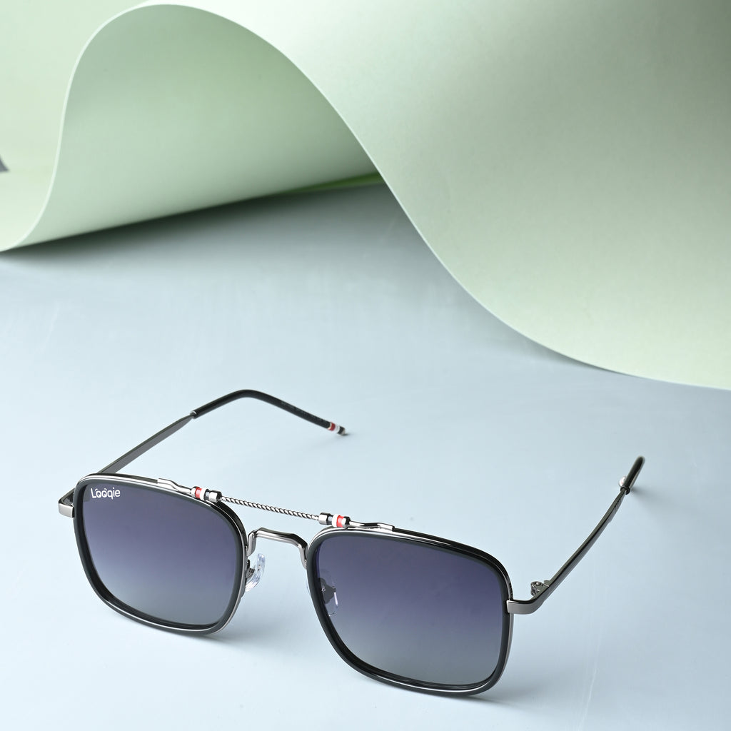 Looqie Below Edition Black And Grey Gradient Sunglasses