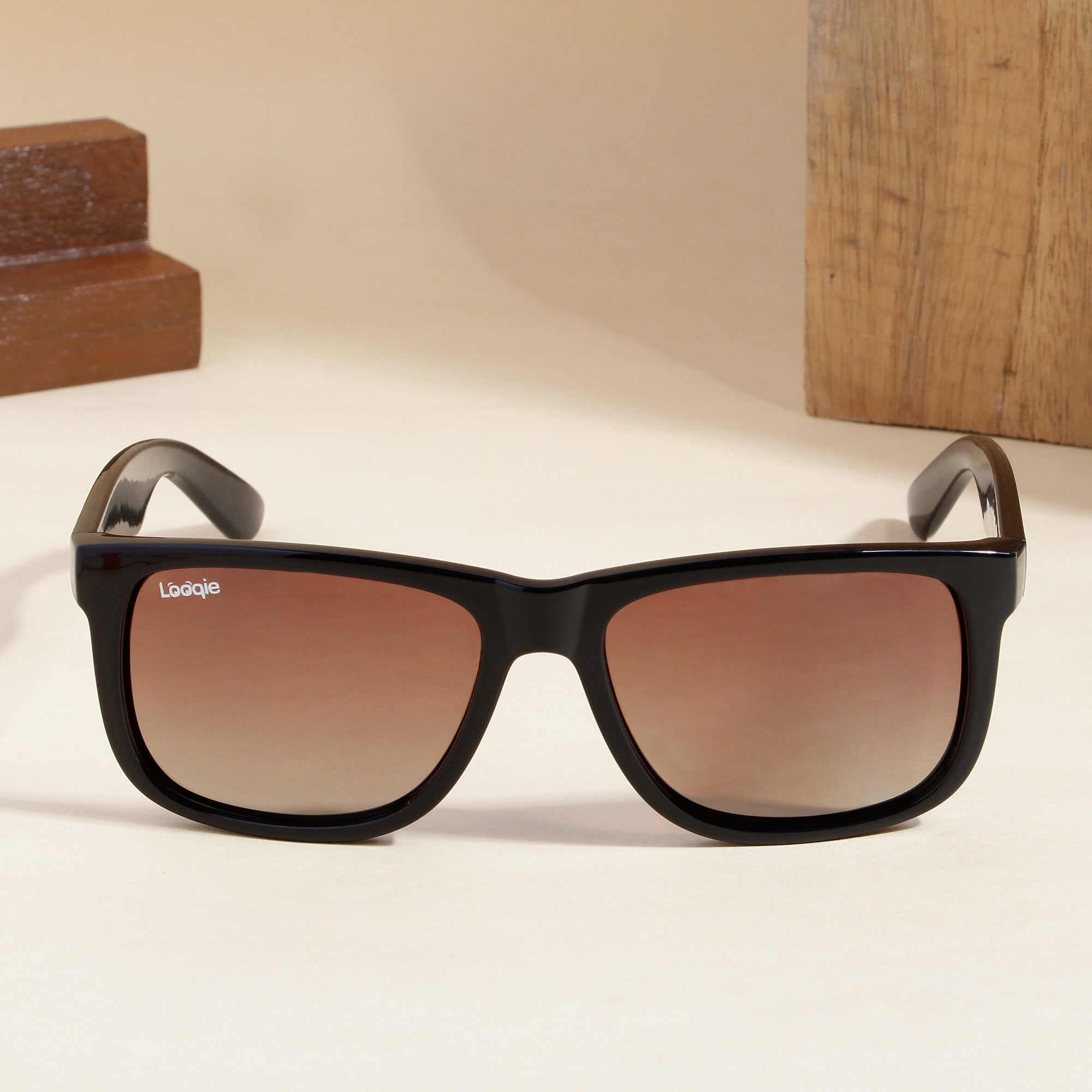 Looqie Unus Edition Black And Brown Gradient Sunglasses