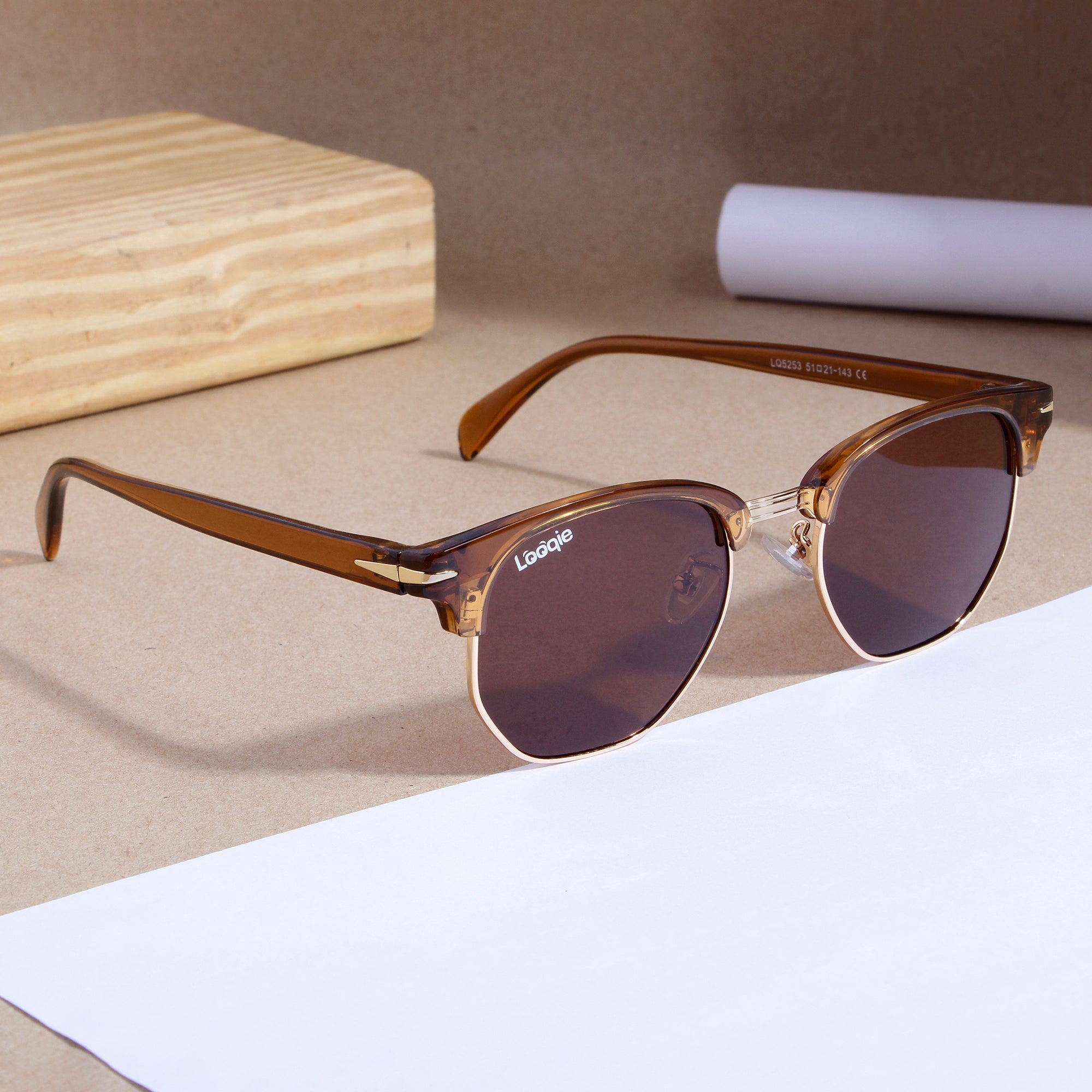 Looqie Rayz Edition Brown And Brown Sunglasses