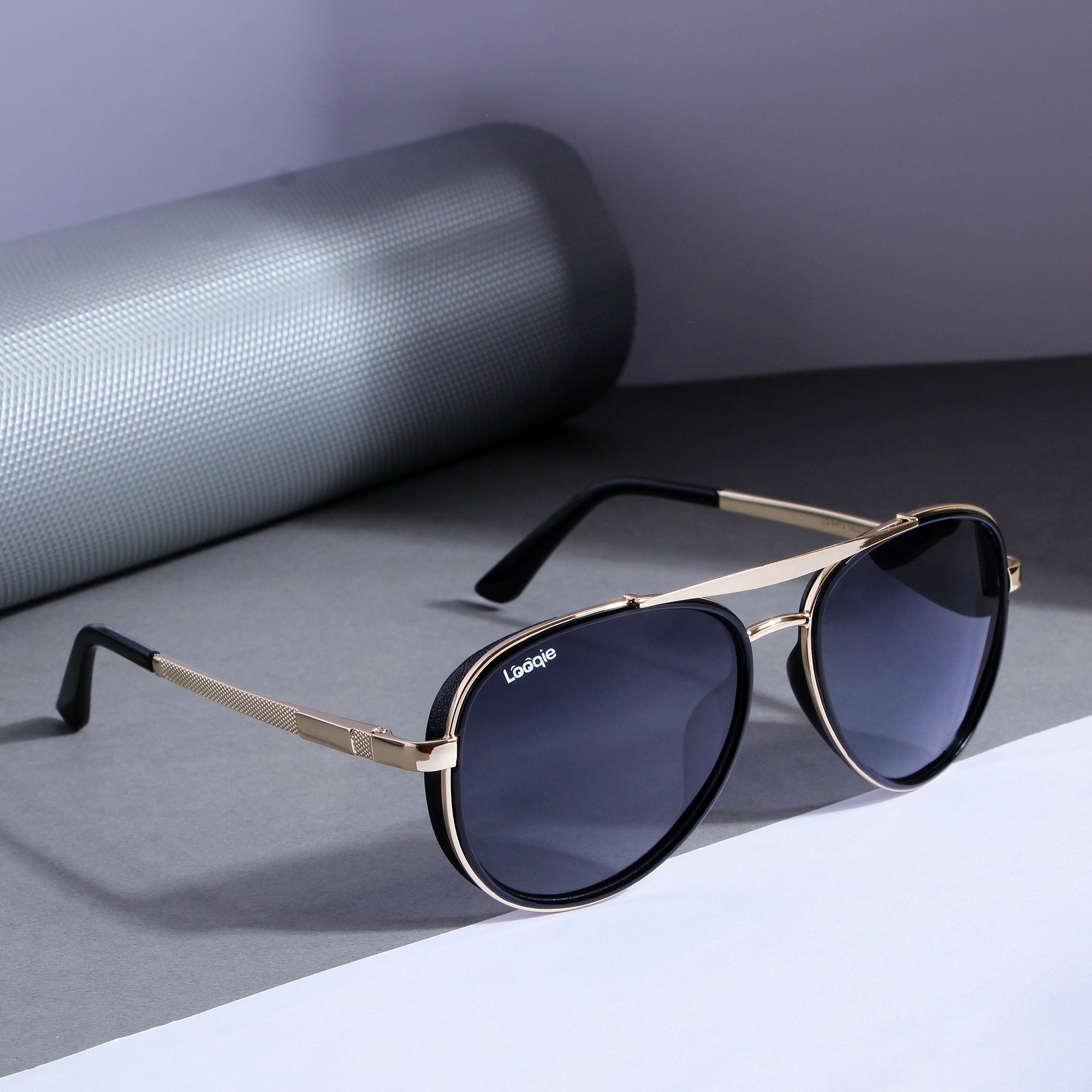 Looqie Vuis Edition Gold And Grey Gradient Sunglasses