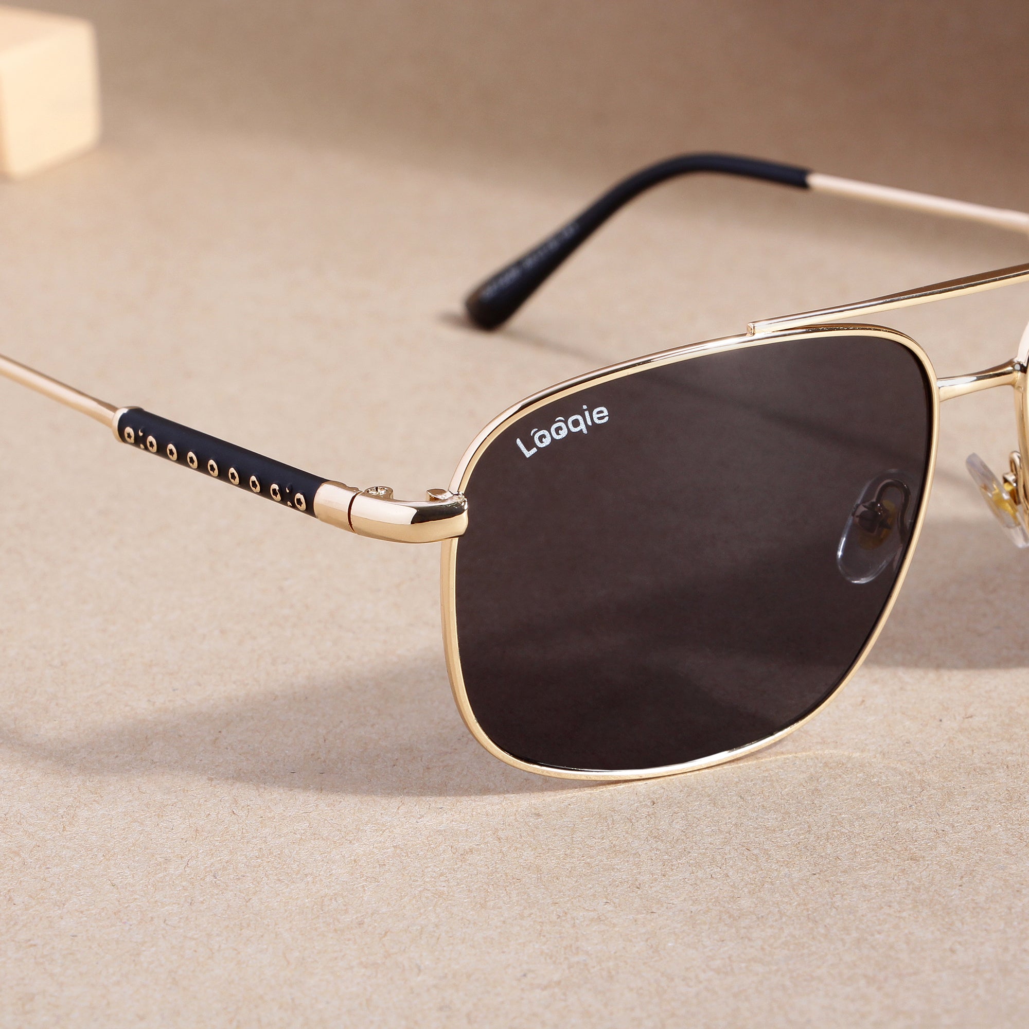 Looqie Blends Edition Gold And Black Sunglasses