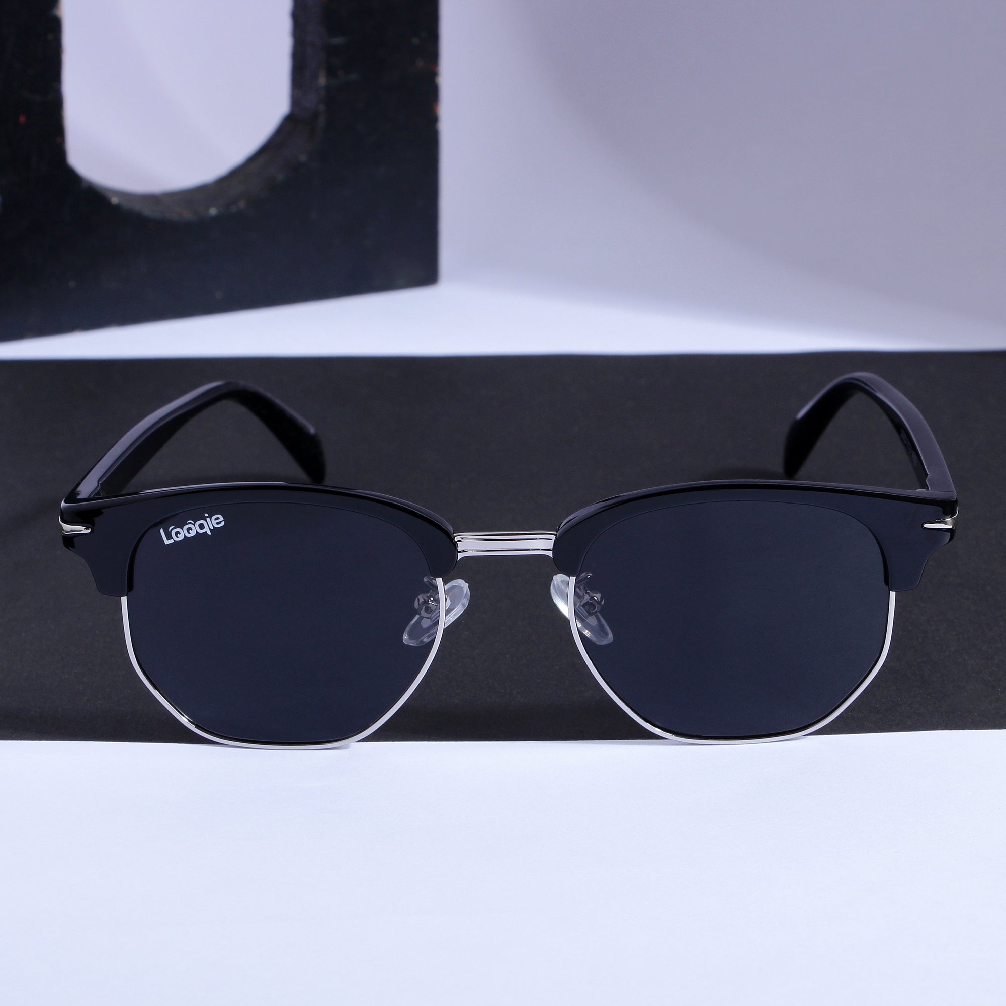 Looqie Rayz Edition Black And Grey Sunglasses